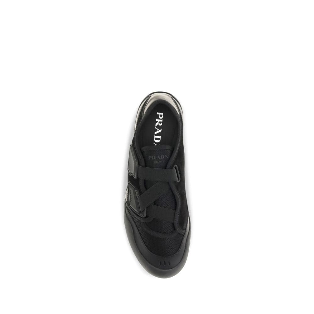 Prada Black Calf Leather Bos Taurus Athletic Sneakers - 4