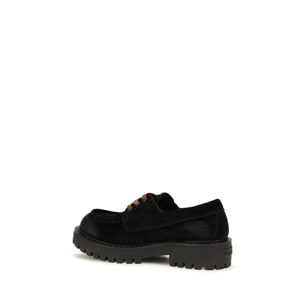 Prada Black Suede Leather Slip-On Loafers - 3