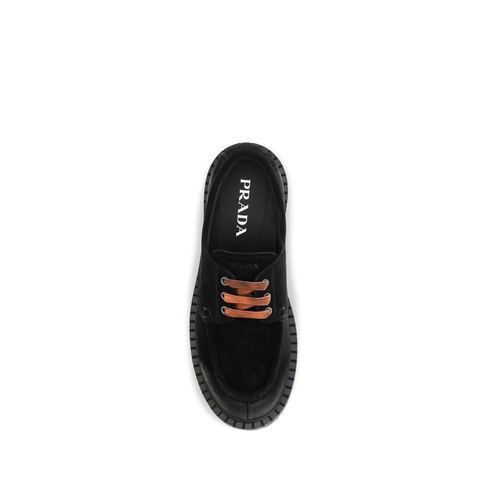 Prada Black Suede Leather Slip-On Loafers - 4