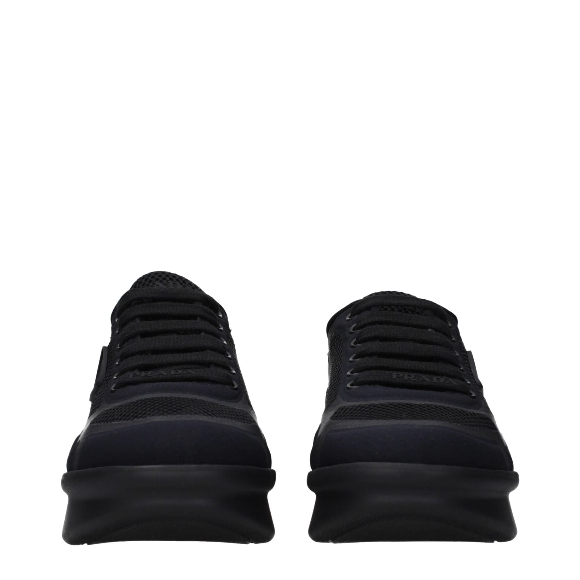 Prada Black Fabric Low Top Sneakers - 3