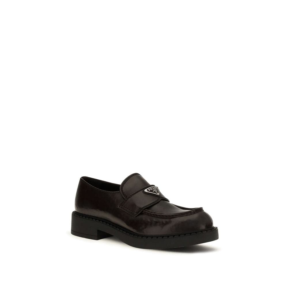 Prada Brown Calf Leather Bos Taurus Slip-On Loafers - 2