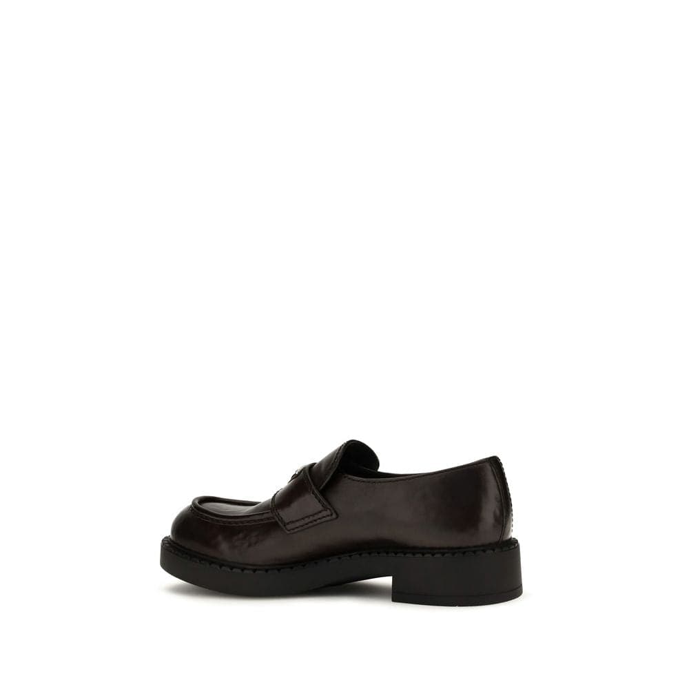 Prada Brown Calf Leather Bos Taurus Slip-On Loafers - 3