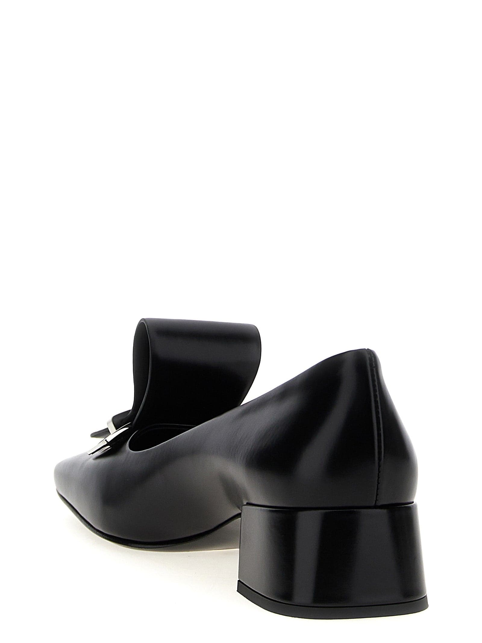 Prada Black Calfskin Mid Heel Pumps - 3