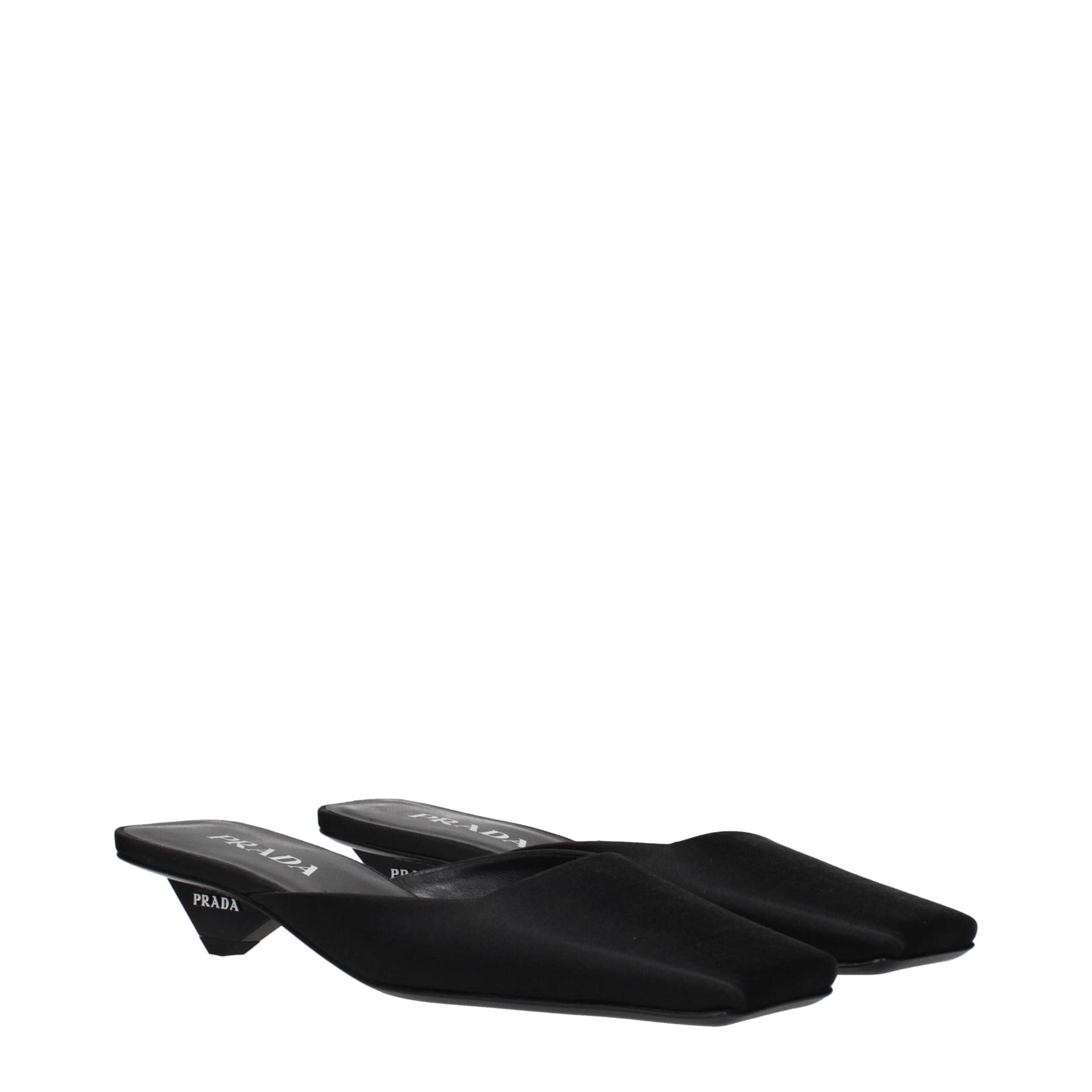 Prada Black Satin Flat Sandals - 2