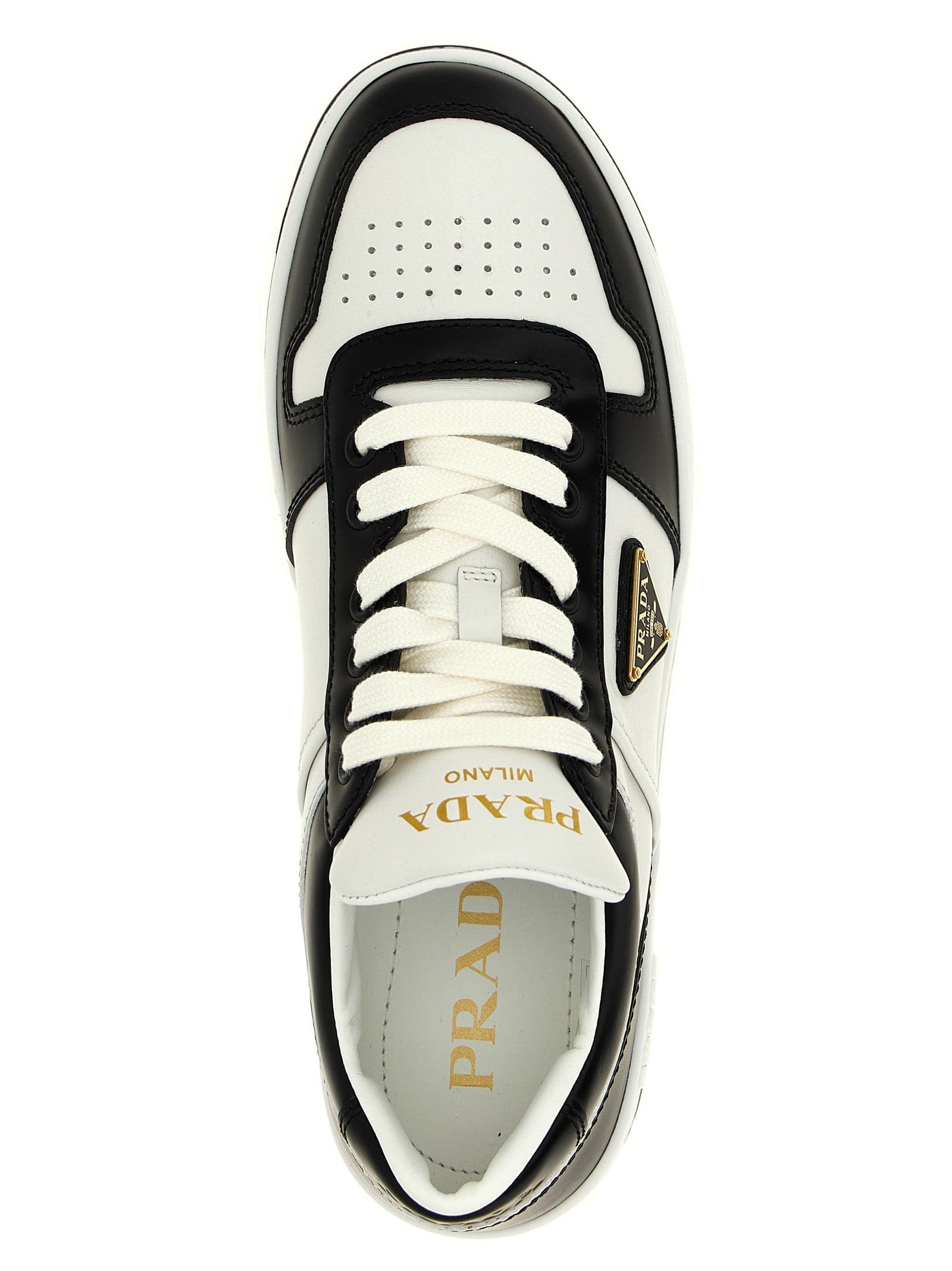 Prada Bicolor Calfskin Low Top Sneakers - 4