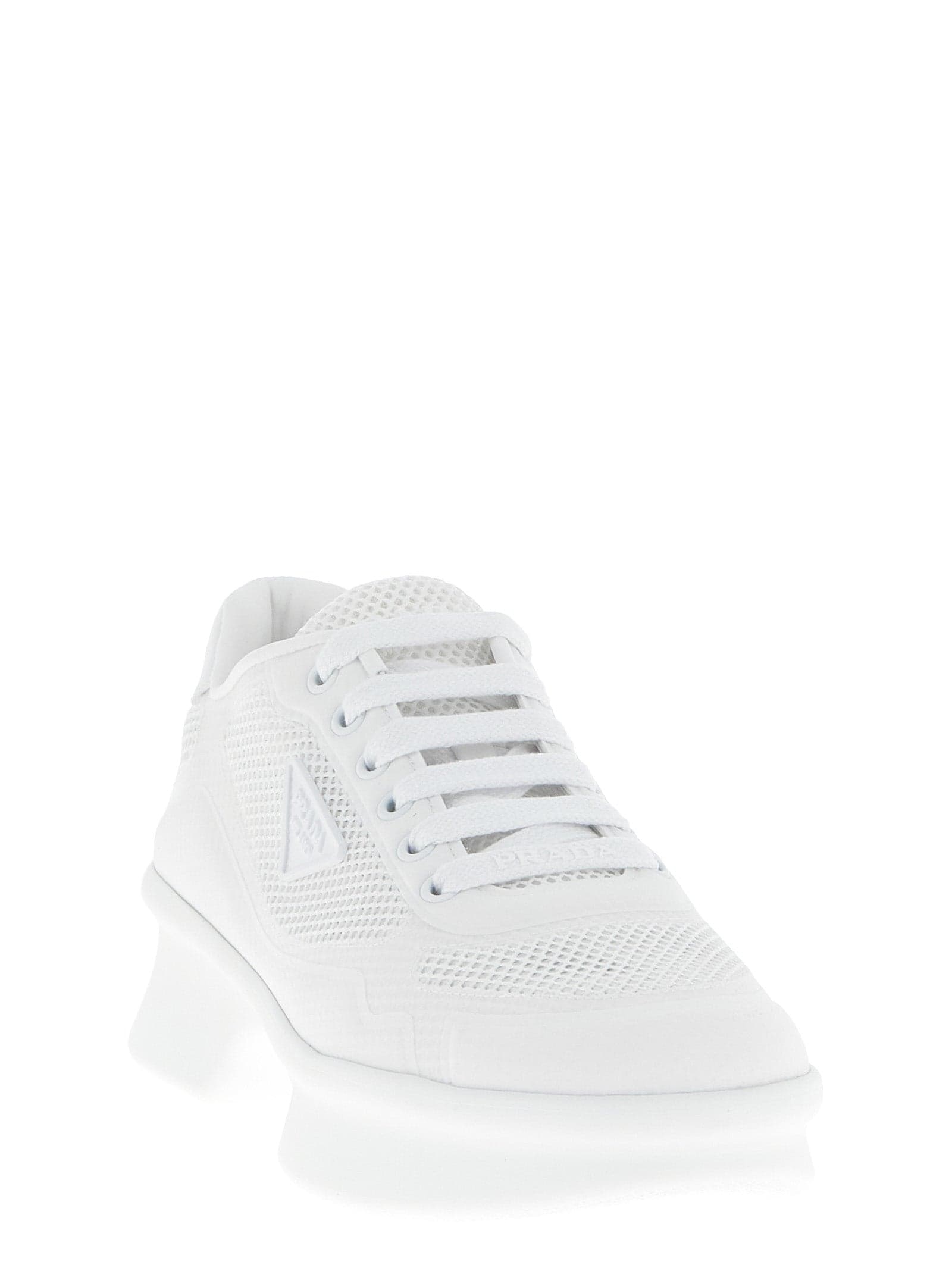 Prada White Polyester Athletic Sneakers - 2