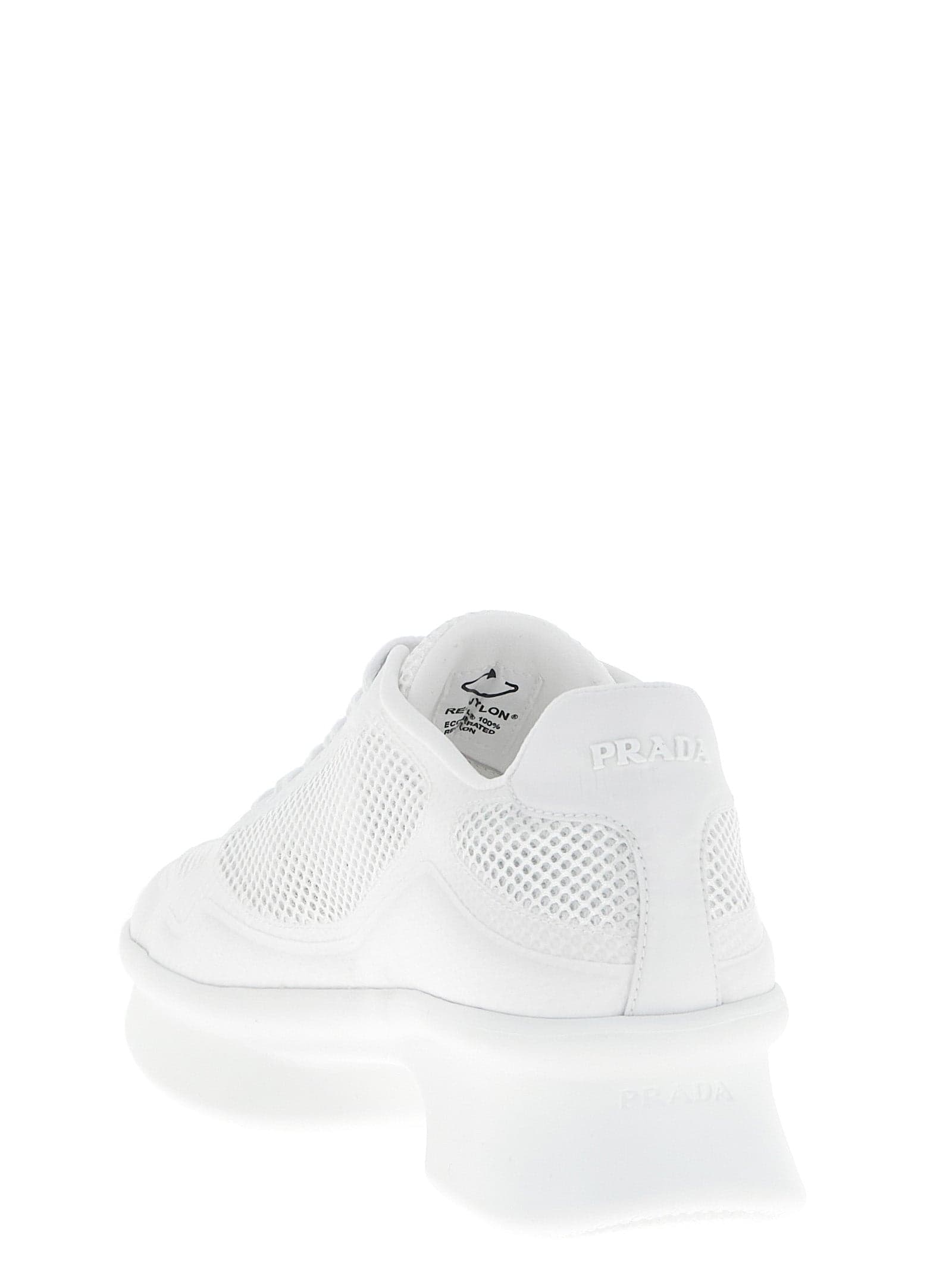 Prada White Polyester Athletic Sneakers - 3