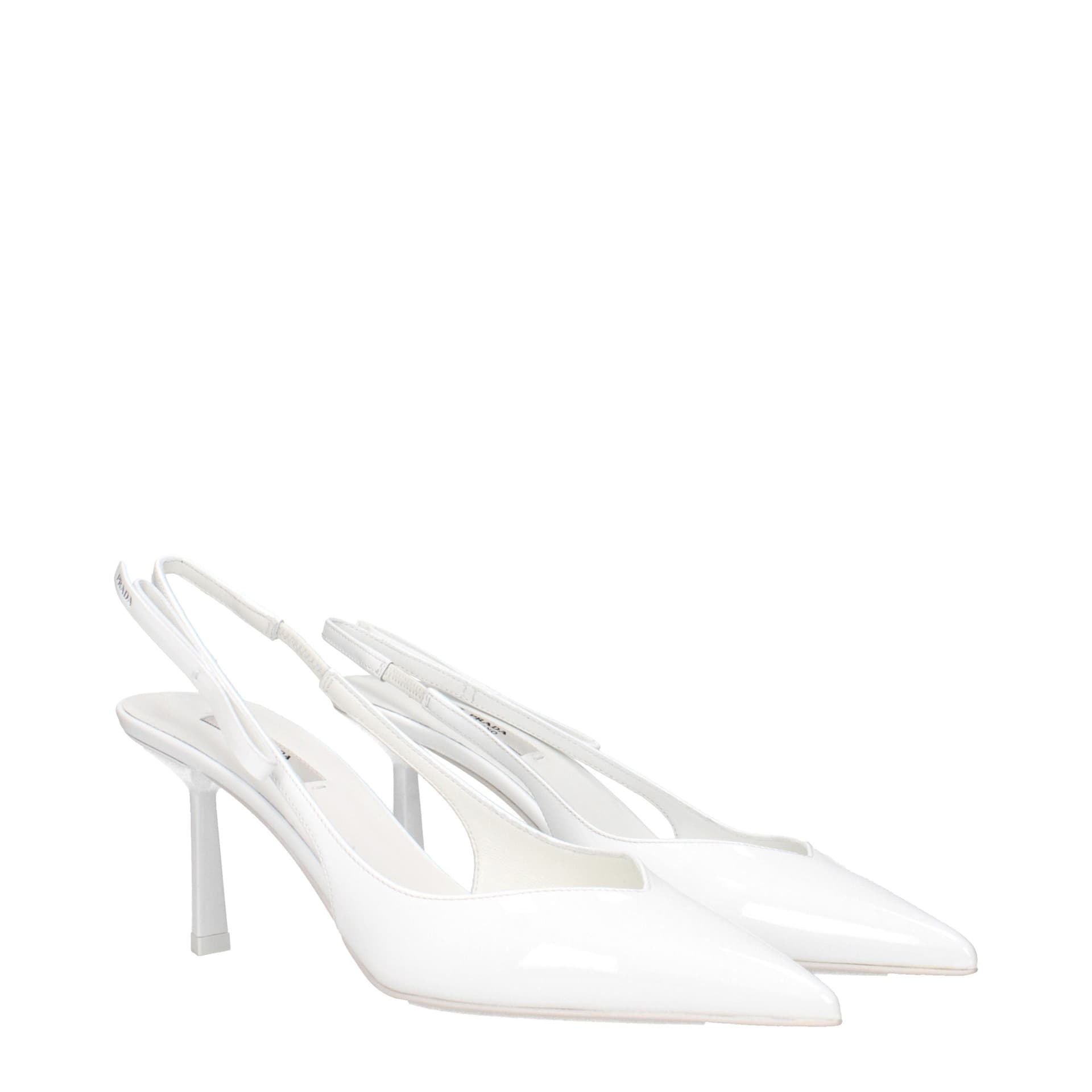 Décolleté Prada in pelle bianca con tacco alto - 2