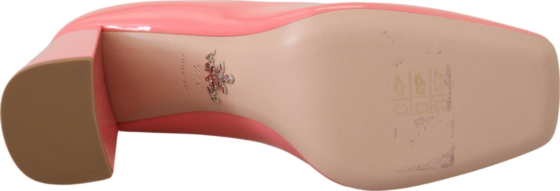 Prada Pink Patent Leather Block Heels Pumps Classic - 2
