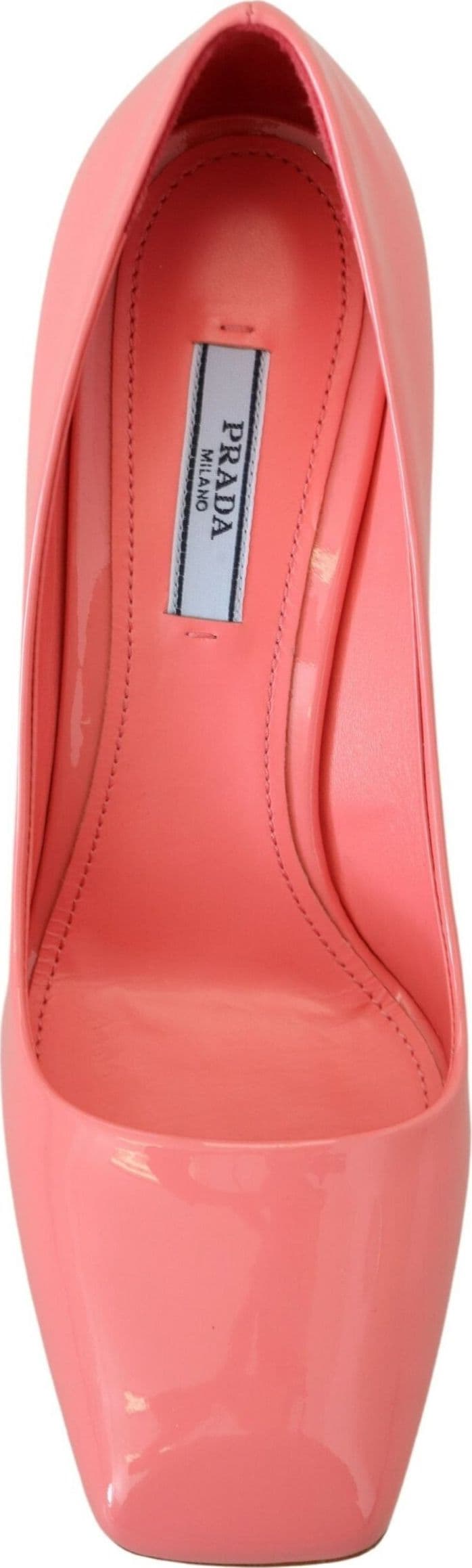 Prada Pink Patent Leather Block Heels Pumps Classic - 7