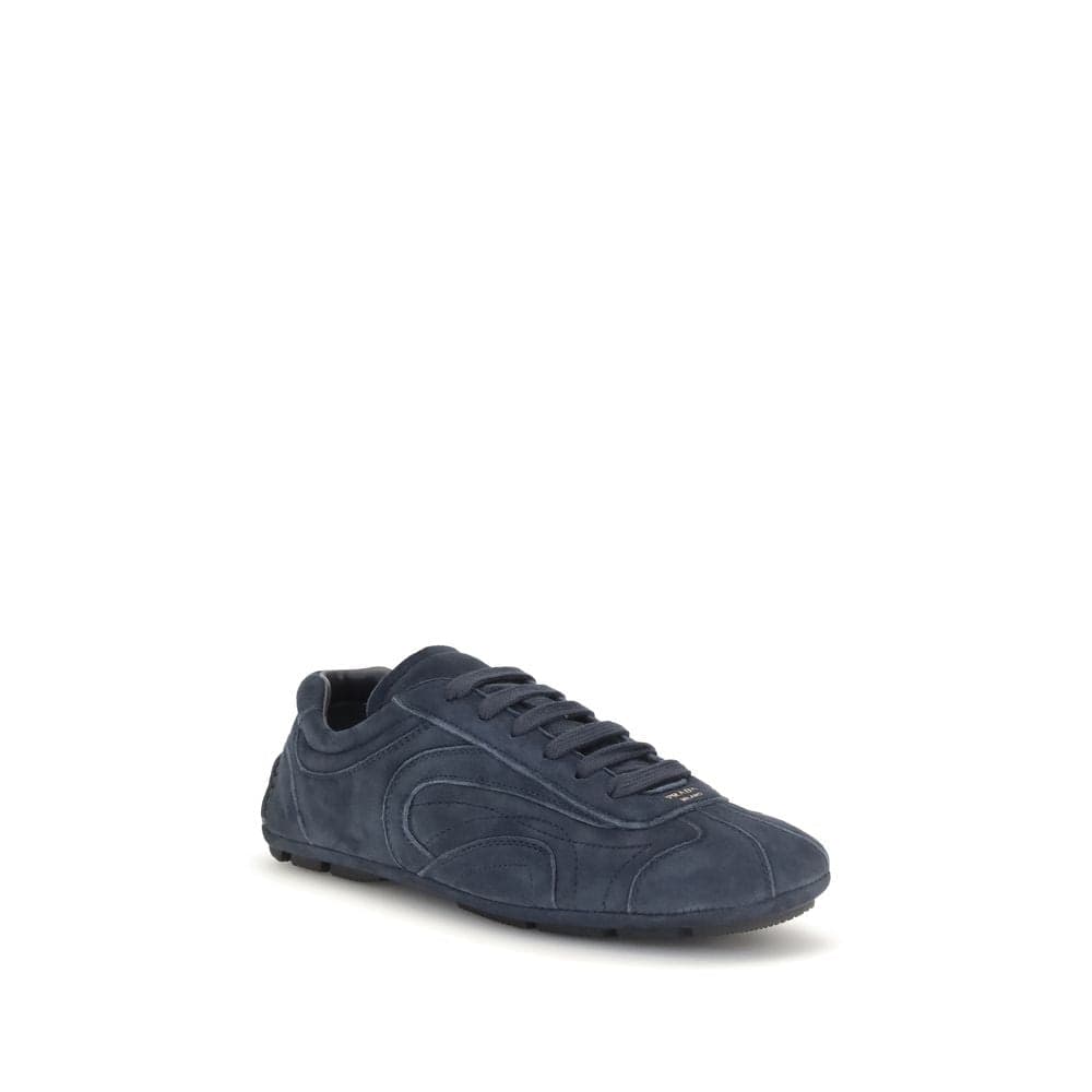 Prada Blue Calf Leather Bos Taurus Athletic Sneakers - 2