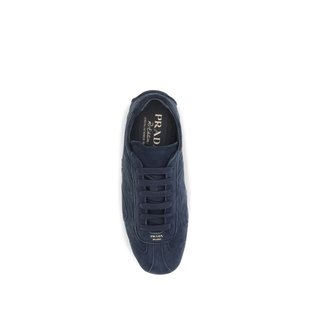 Prada Blue Calf Leather Bos Taurus Athletic Sneakers - 4