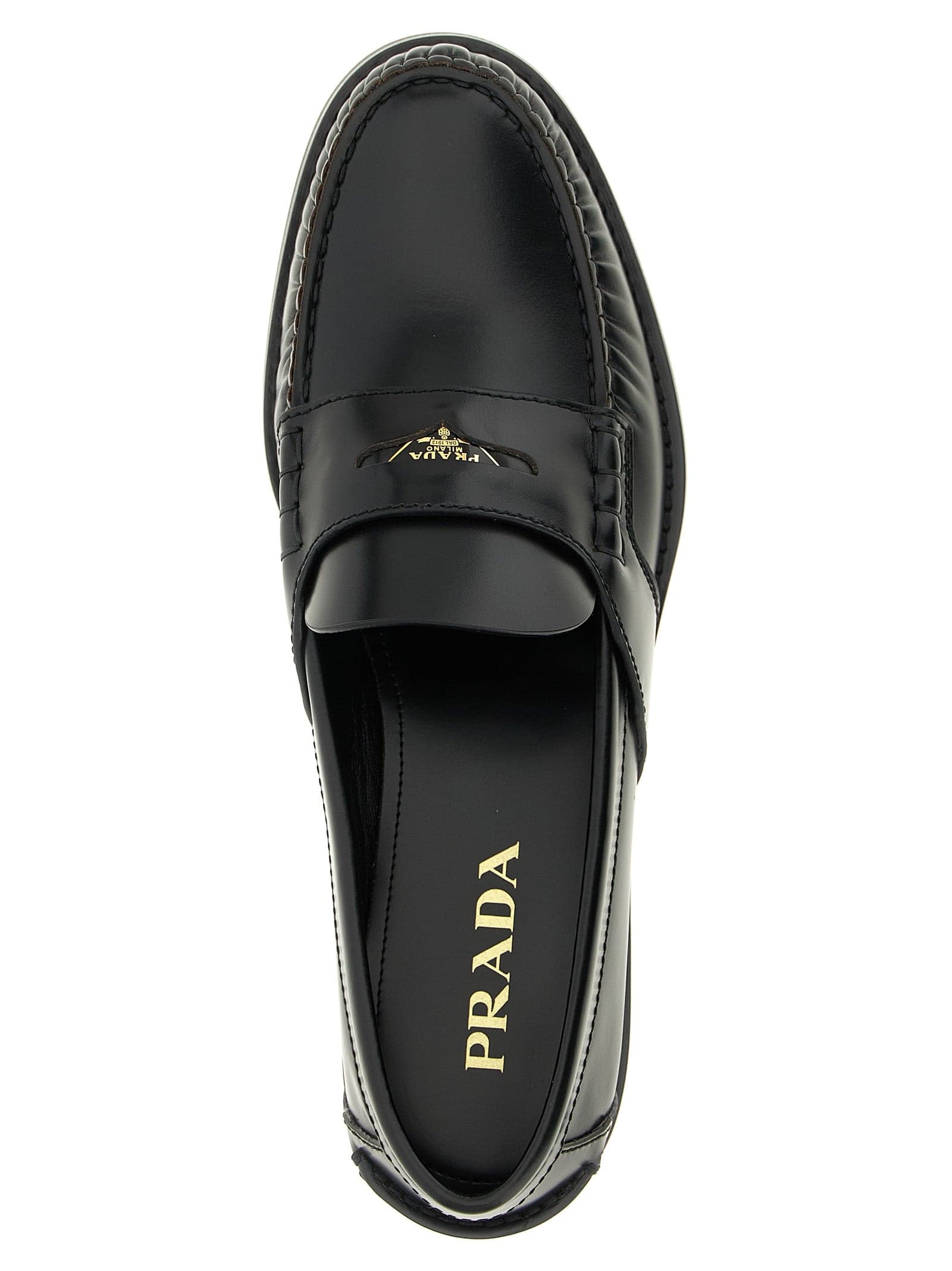 Prada Black Calfskin Slip-On Loafers - 4