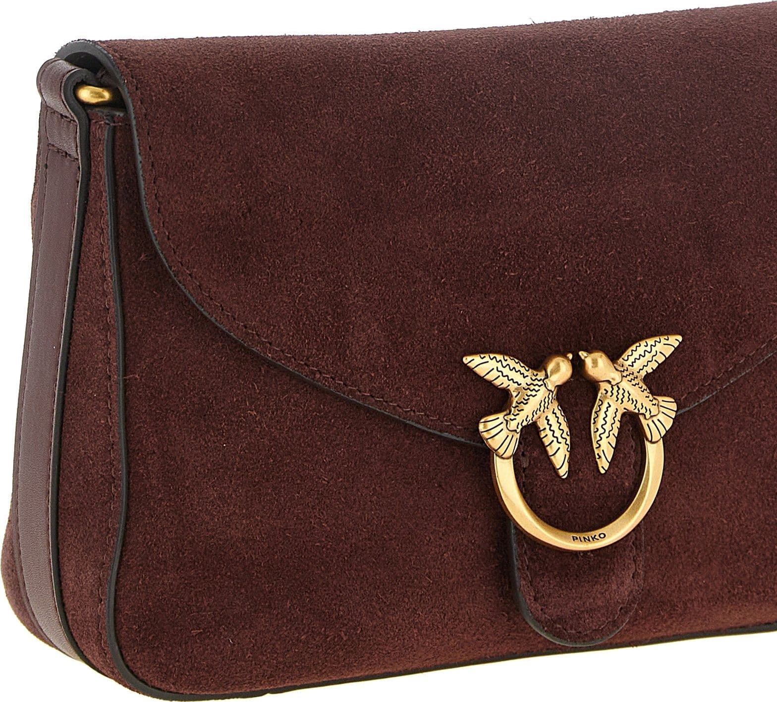 PINKO Bordeaux Calfskin Crossbody Bag - 3