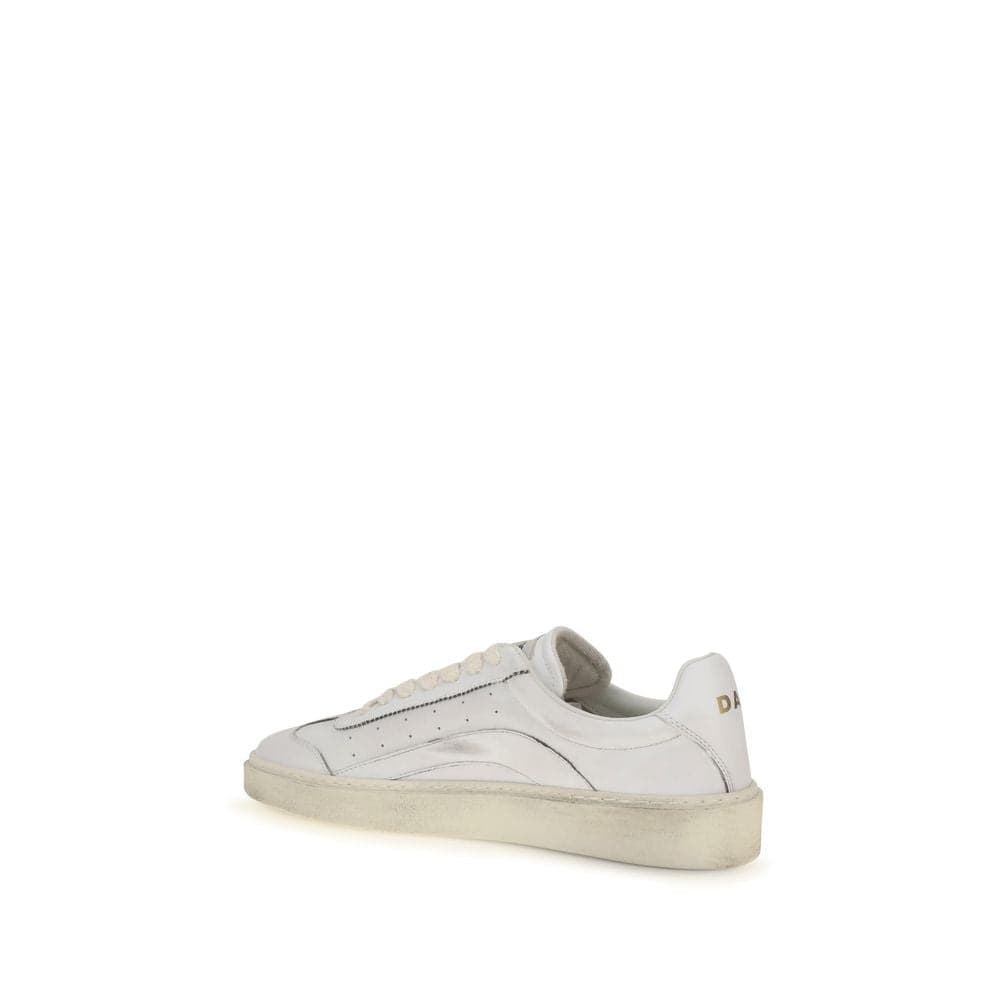 Dsquared² White Calf Leather Bos Taurus Low Top Sneakers - 3