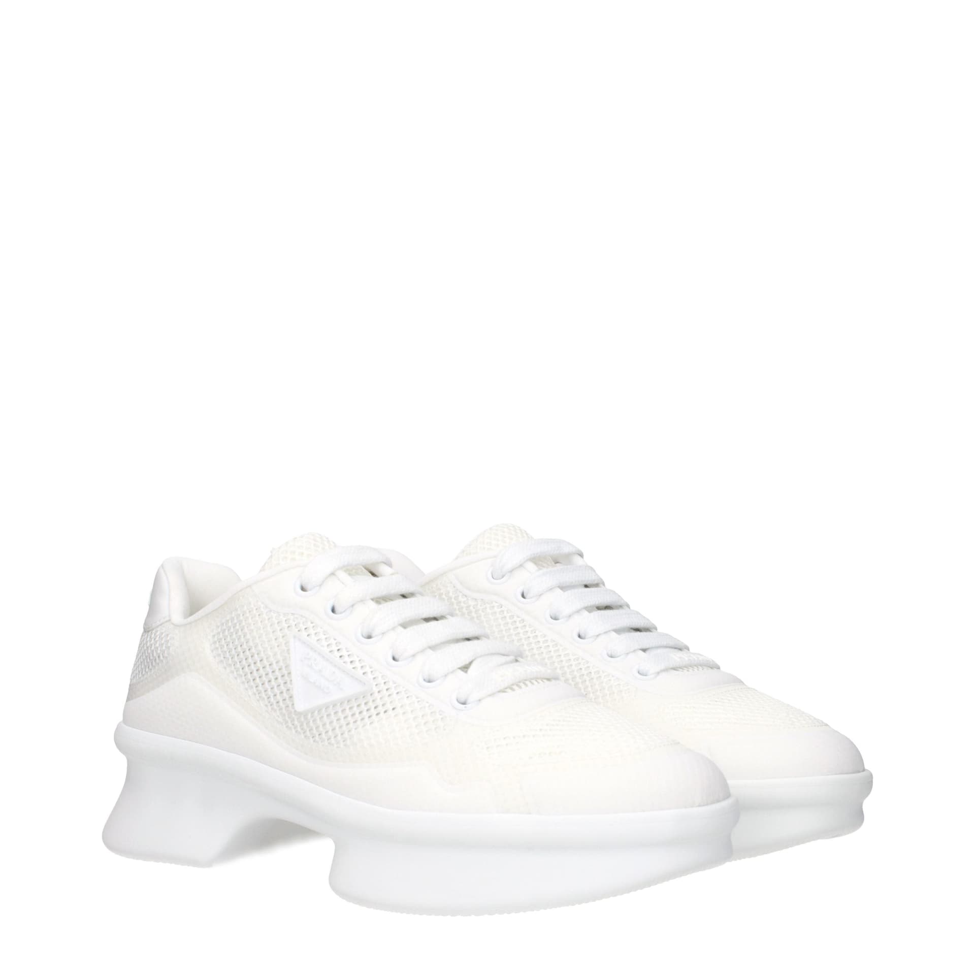 Prada White Fabric Low Top Sneakers - 2