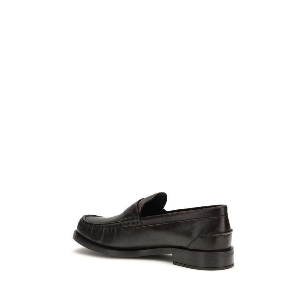 Prada Black Calf Leather Bos Taurus Slip-On Loafers - 3