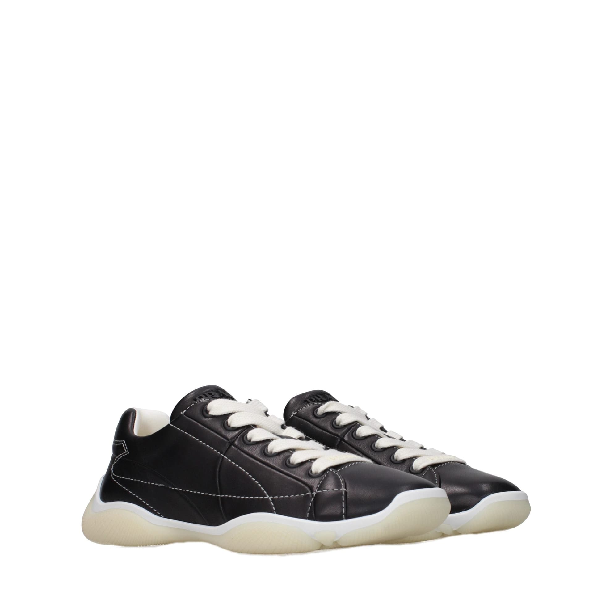 Prada Black Leather Sneakers - 2