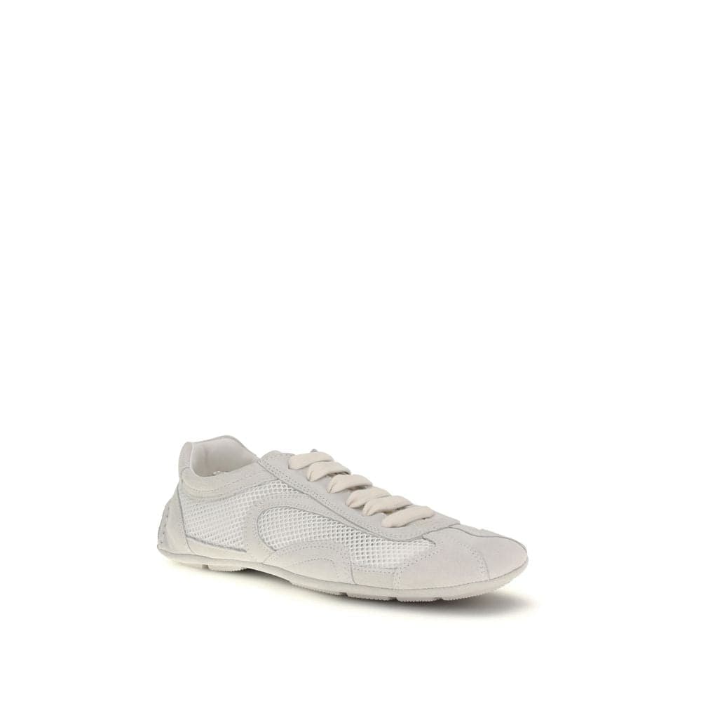 Prada White Fabric Low Top Sneakers - 2