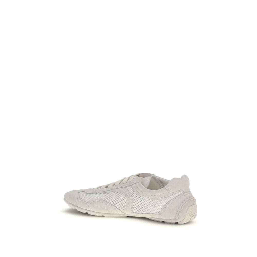 Prada White Fabric Low Top Sneakers - 3