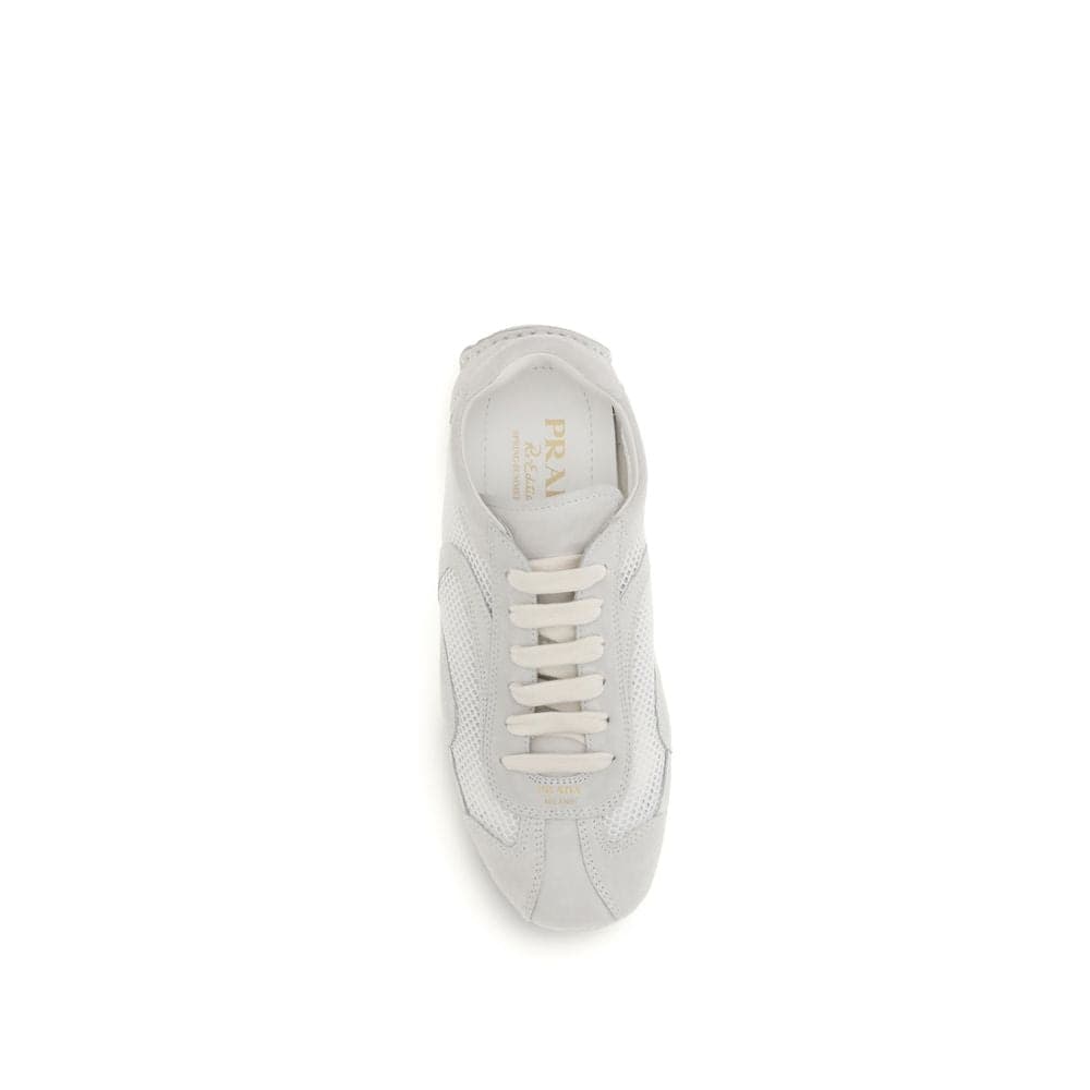 Prada White Fabric Low Top Sneakers - 4