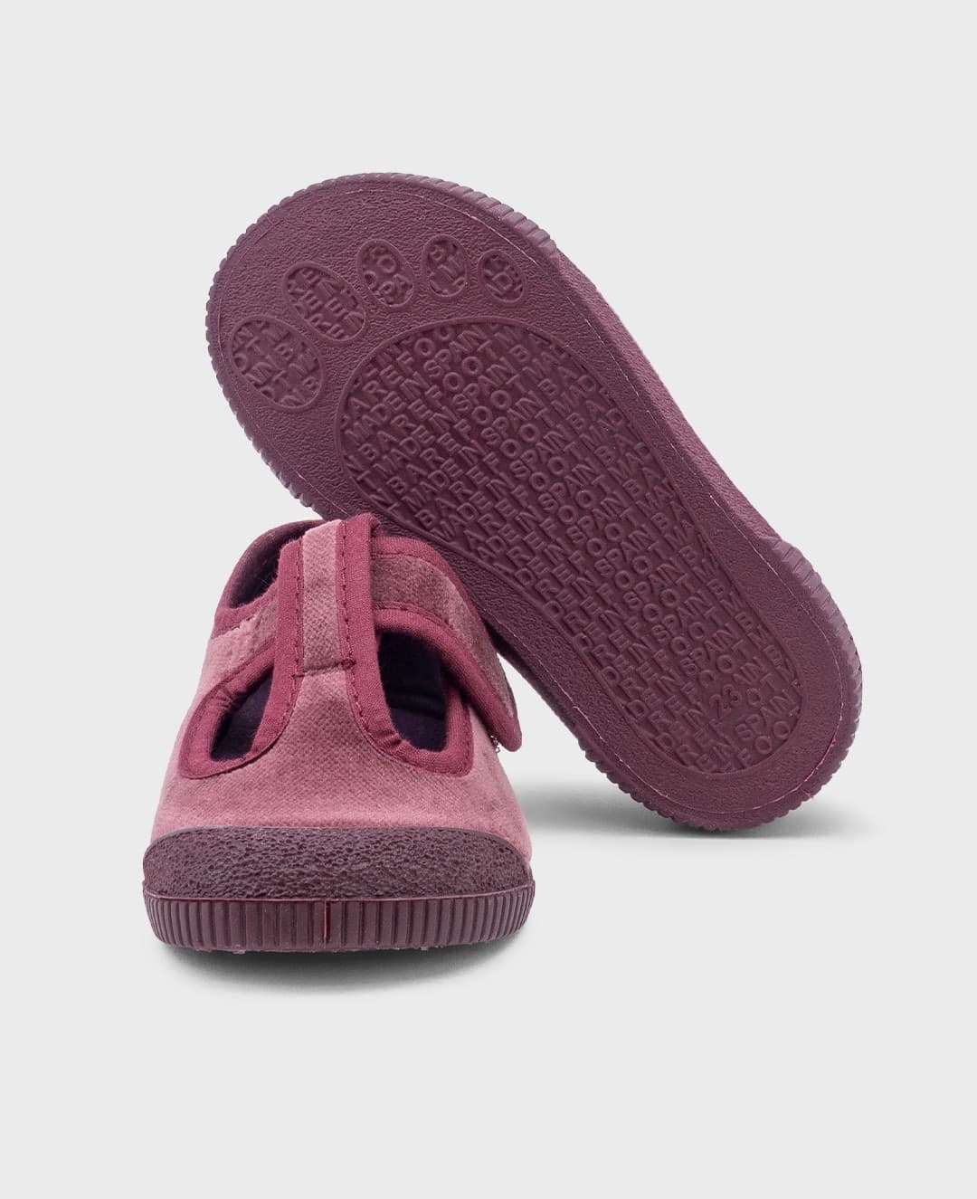 Scarpe occhio di bue barefoot velluto punta gomma - 7