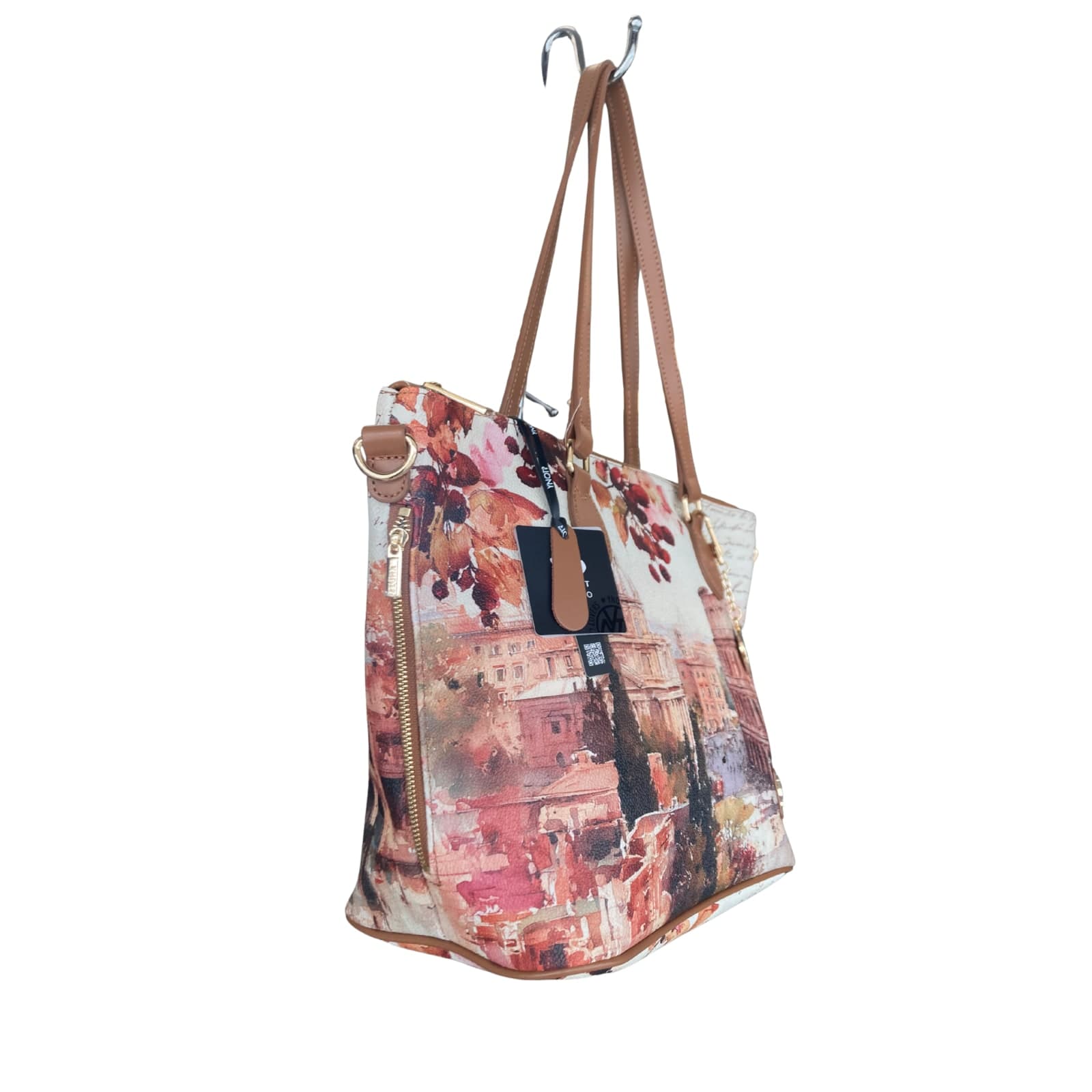 Ynot borsa shopping bag small dear rome marrone - 3