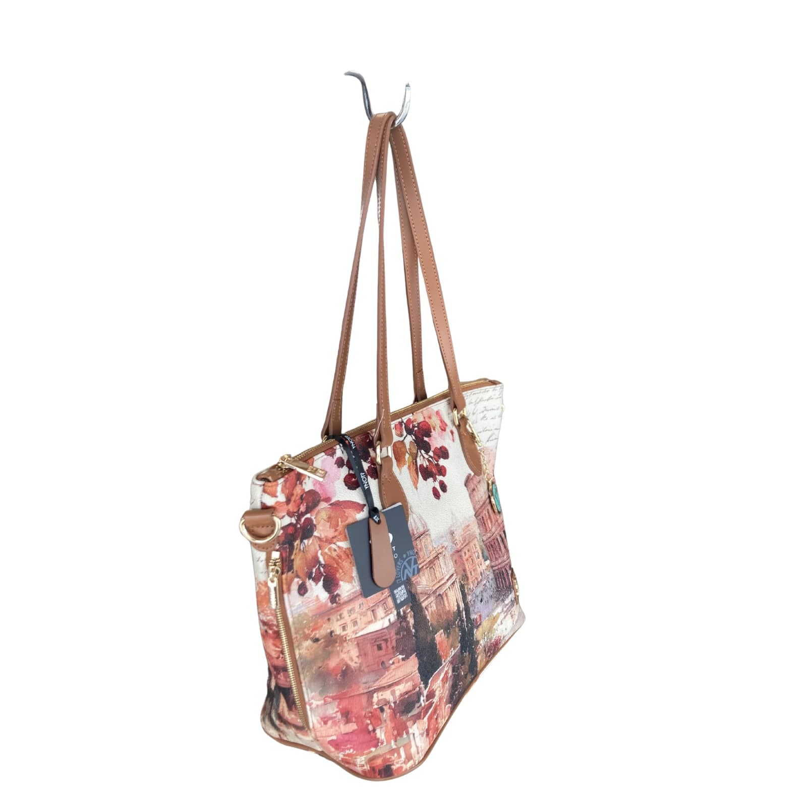 Ynot borsa shopping bag small dear rome marrone - 4