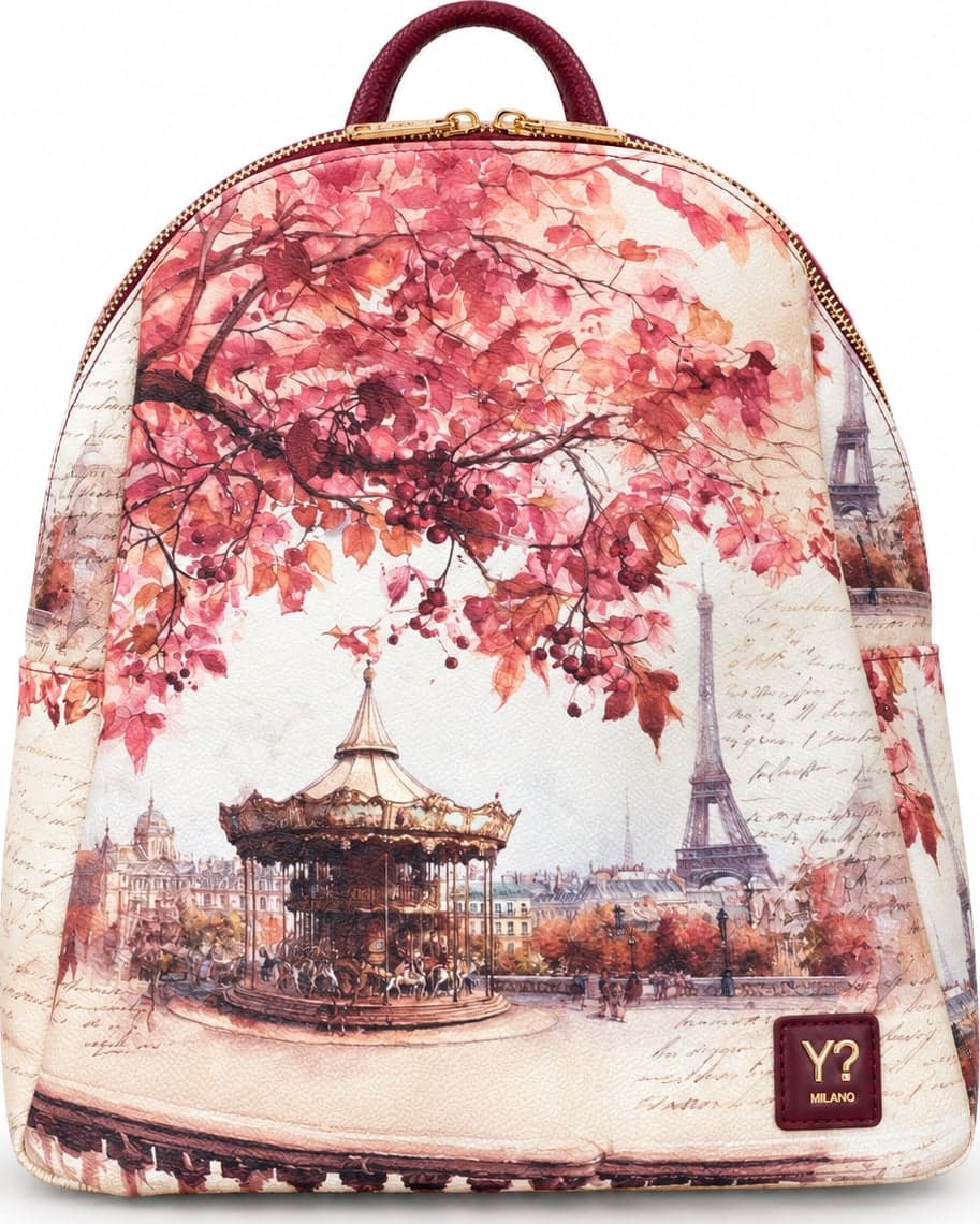 Ynot zaino backpack spalline regolabili sweet Paris bordeaux - 2