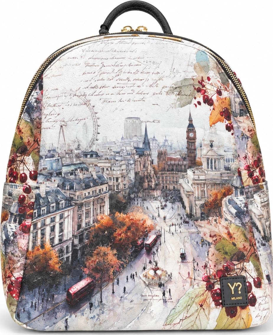 Ynot zaino backpack spalline regolabili London berry grigio - 3