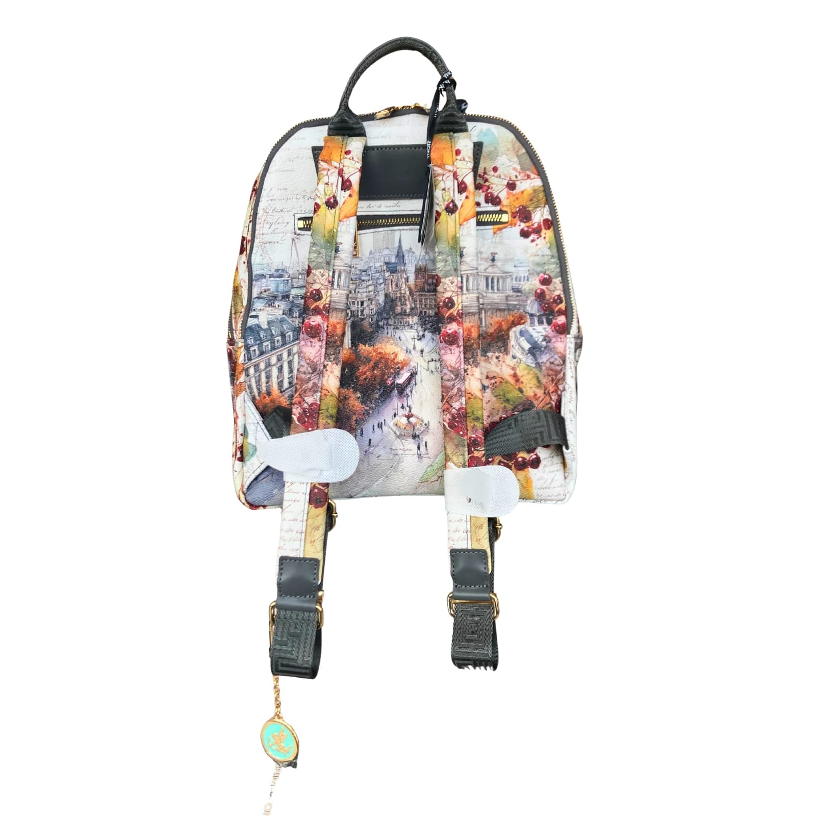 Ynot zaino backpack spalline regolabili London berry grigio - 5