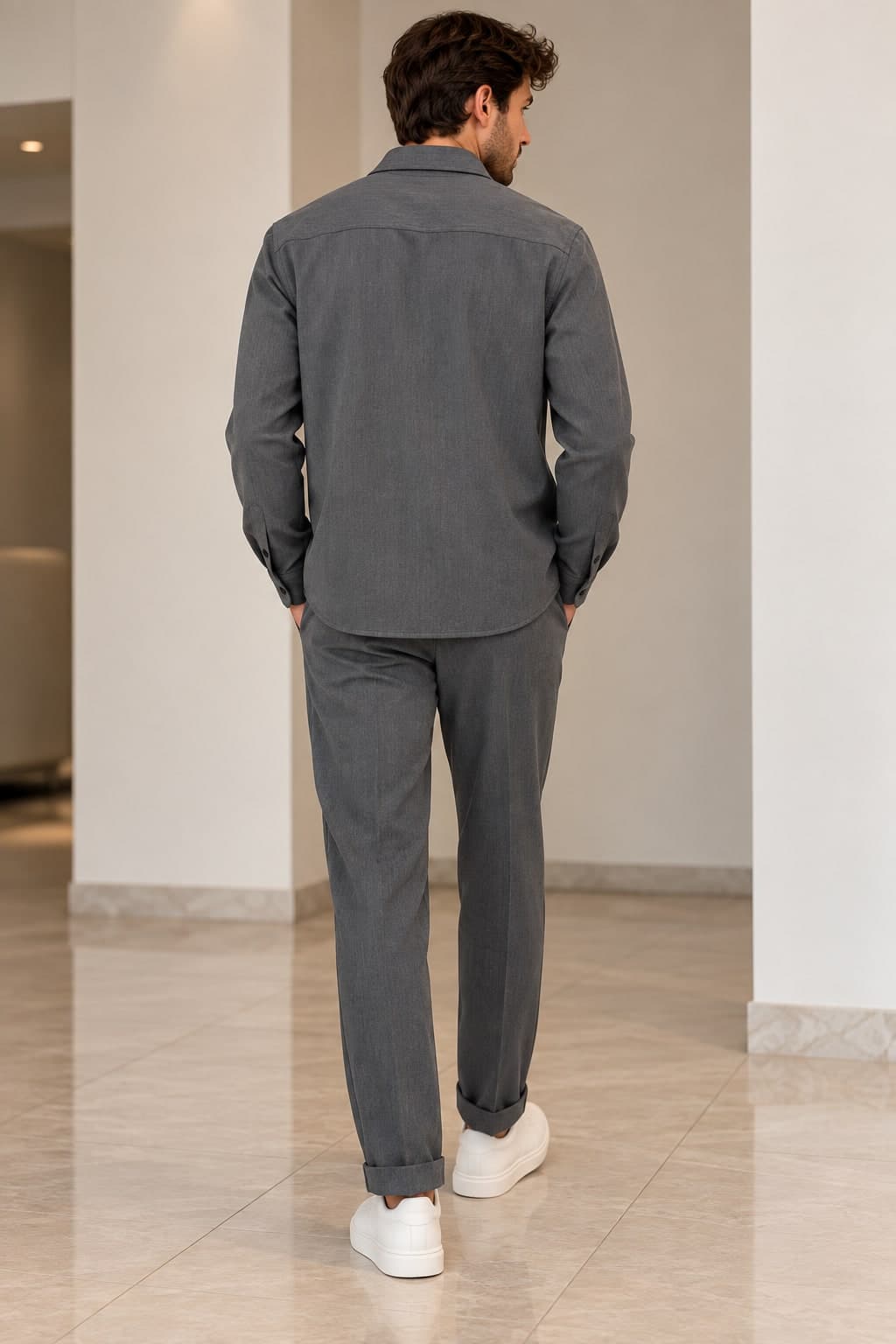 PANT. 'TAPERED FIT' 1 PINCE TASCHE DOPPIO - 2