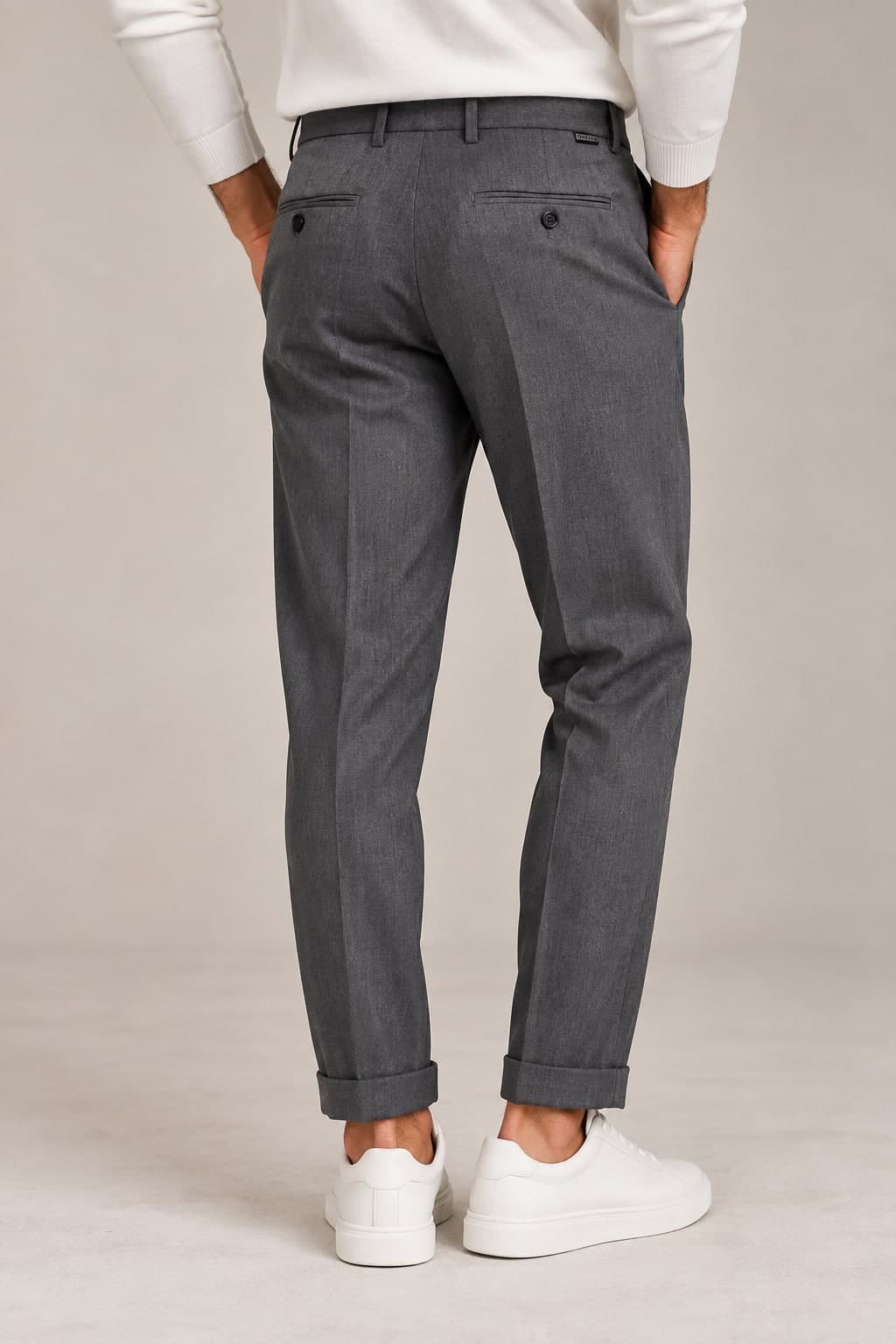 PANT. 'TAPERED FIT' 1 PINCE TASCHE DOPPIO - 5