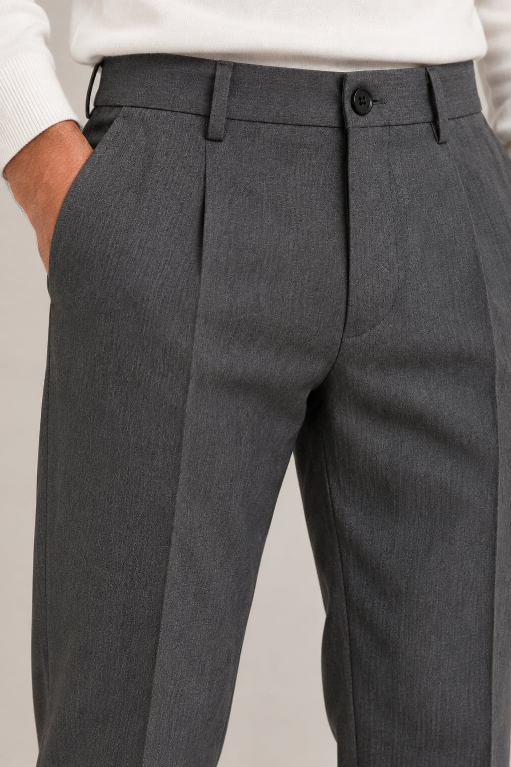 PANT. 'TAPERED FIT' 1 PINCE TASCHE DOPPIO - 6