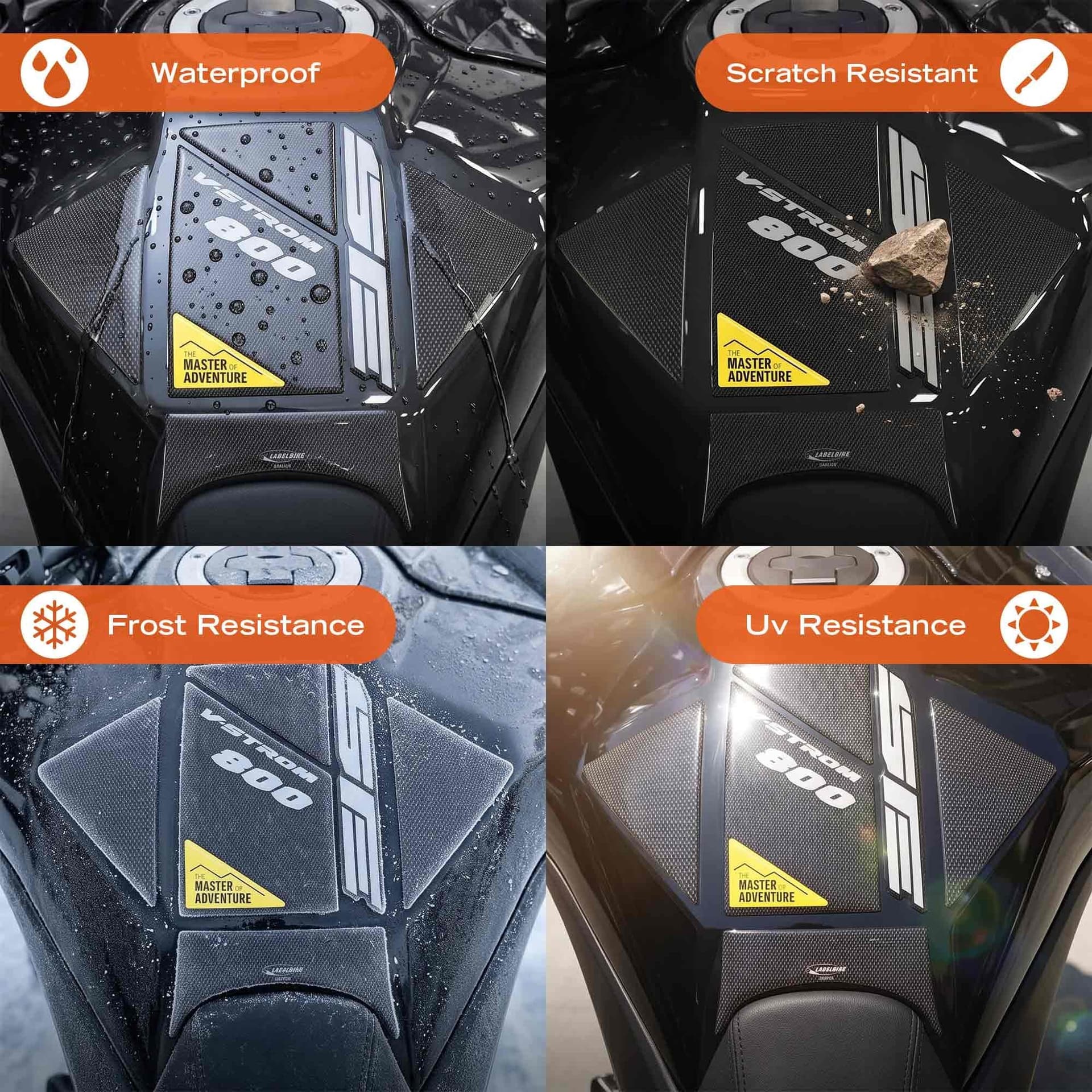 Adesivo Paraserbatoio moto compatibile con Suzuki V-Strom 800 SE 2025-2026 - 3