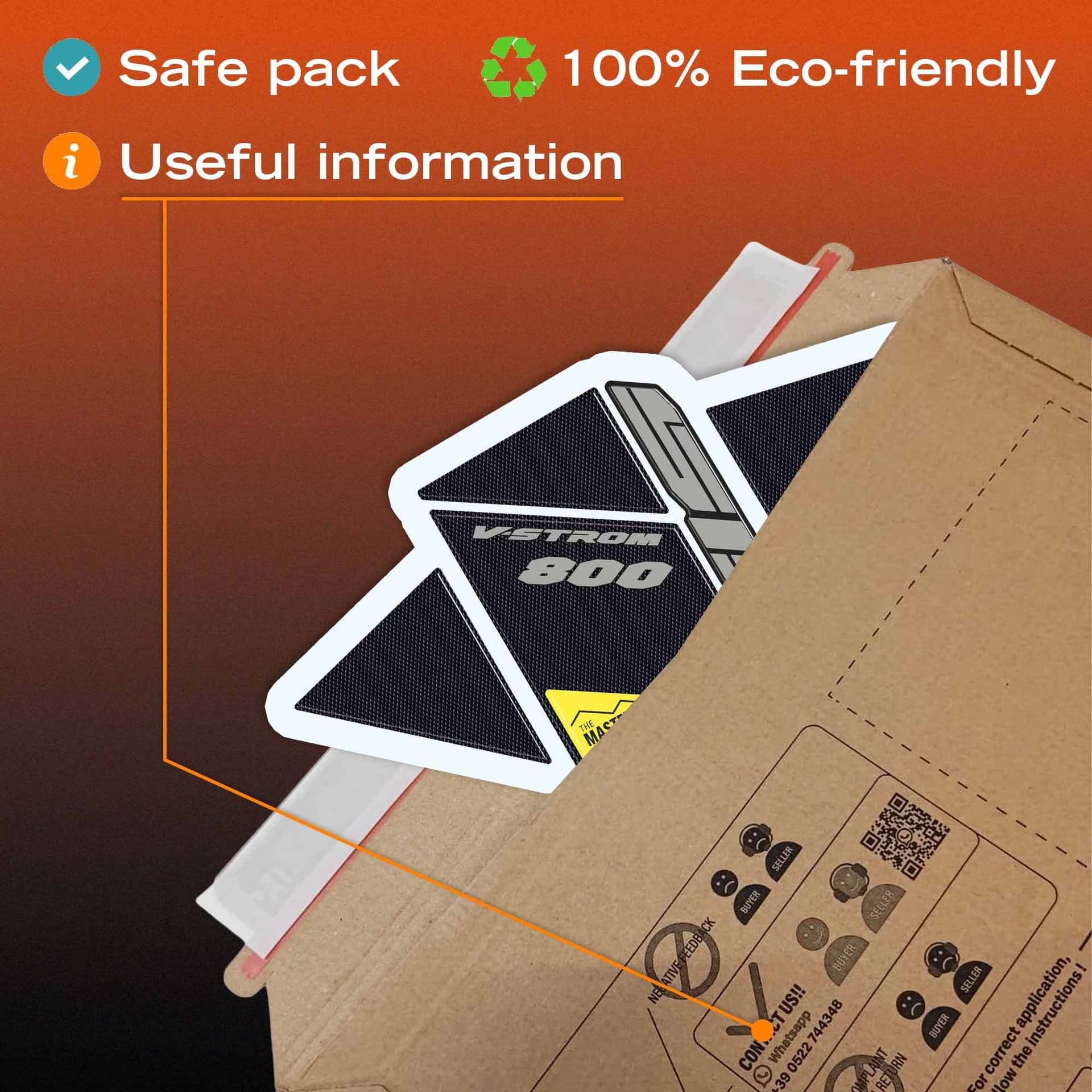 Adesivo Paraserbatoio moto compatibile con Suzuki V-Strom 800 SE 2025-2026 - 5