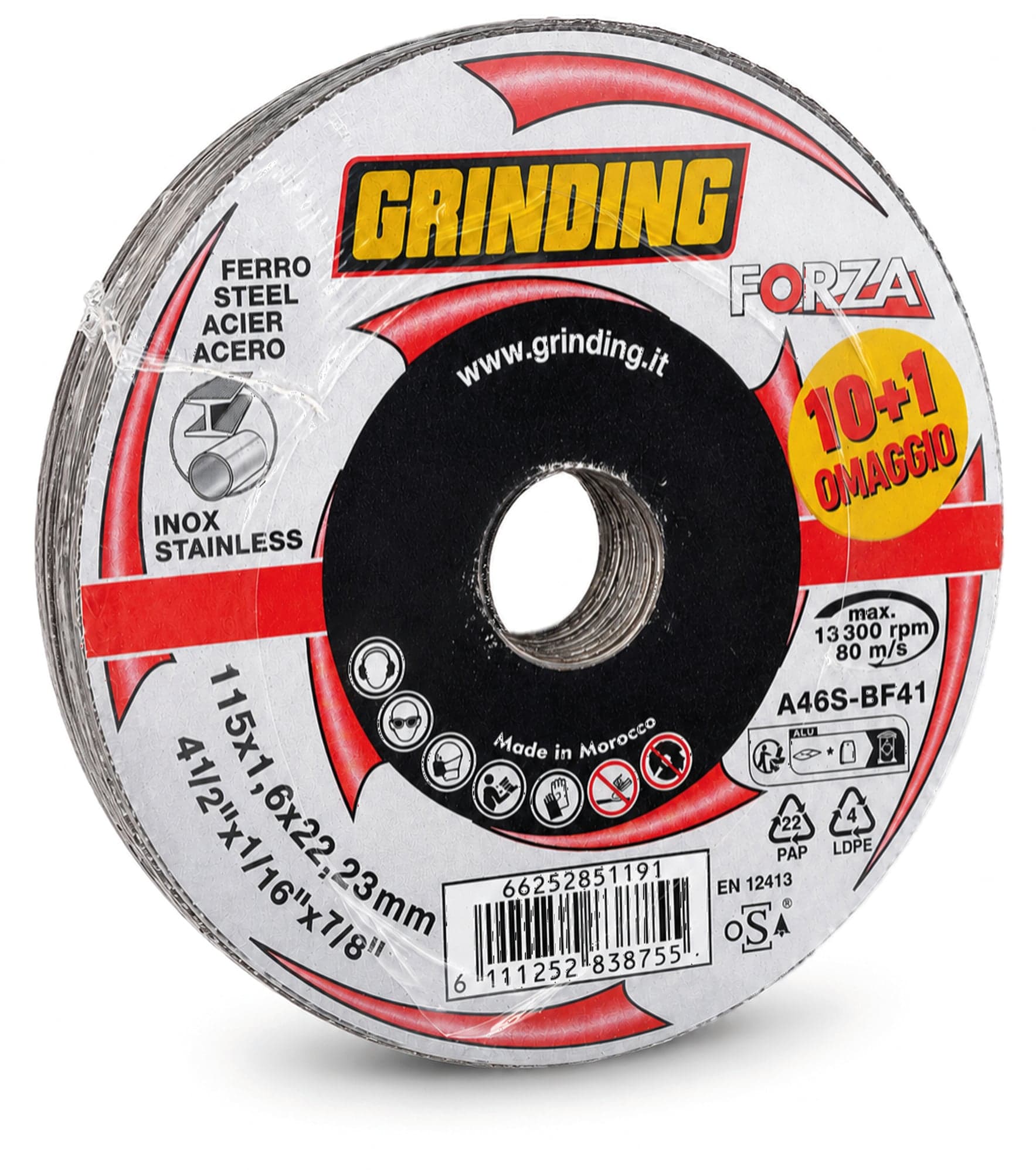 Grinding DISCO ABRASIVO FORZA Ø mm. 115x1,0x22,23 10 DISCHI+1 OMAGGIO
