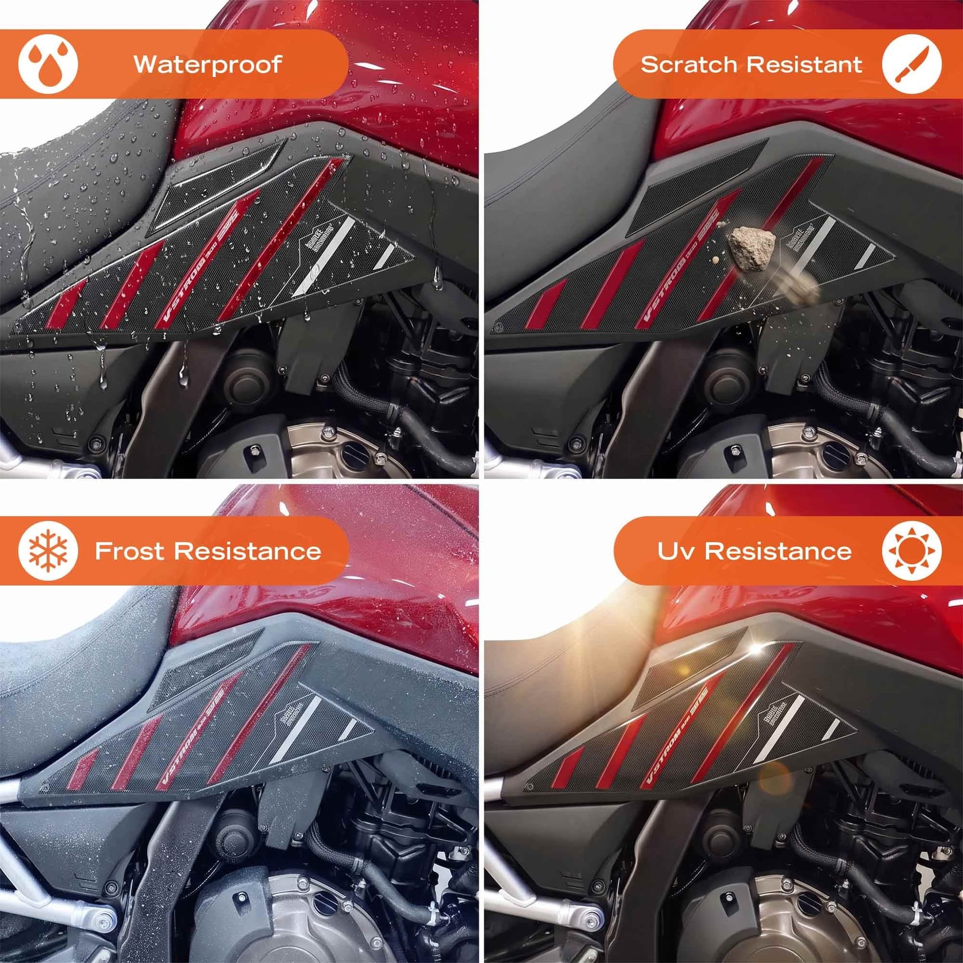 Adesivi 3D Sottosella moto compatibile con Suzuki V-Strom 800 SE 2025-2026 - 8