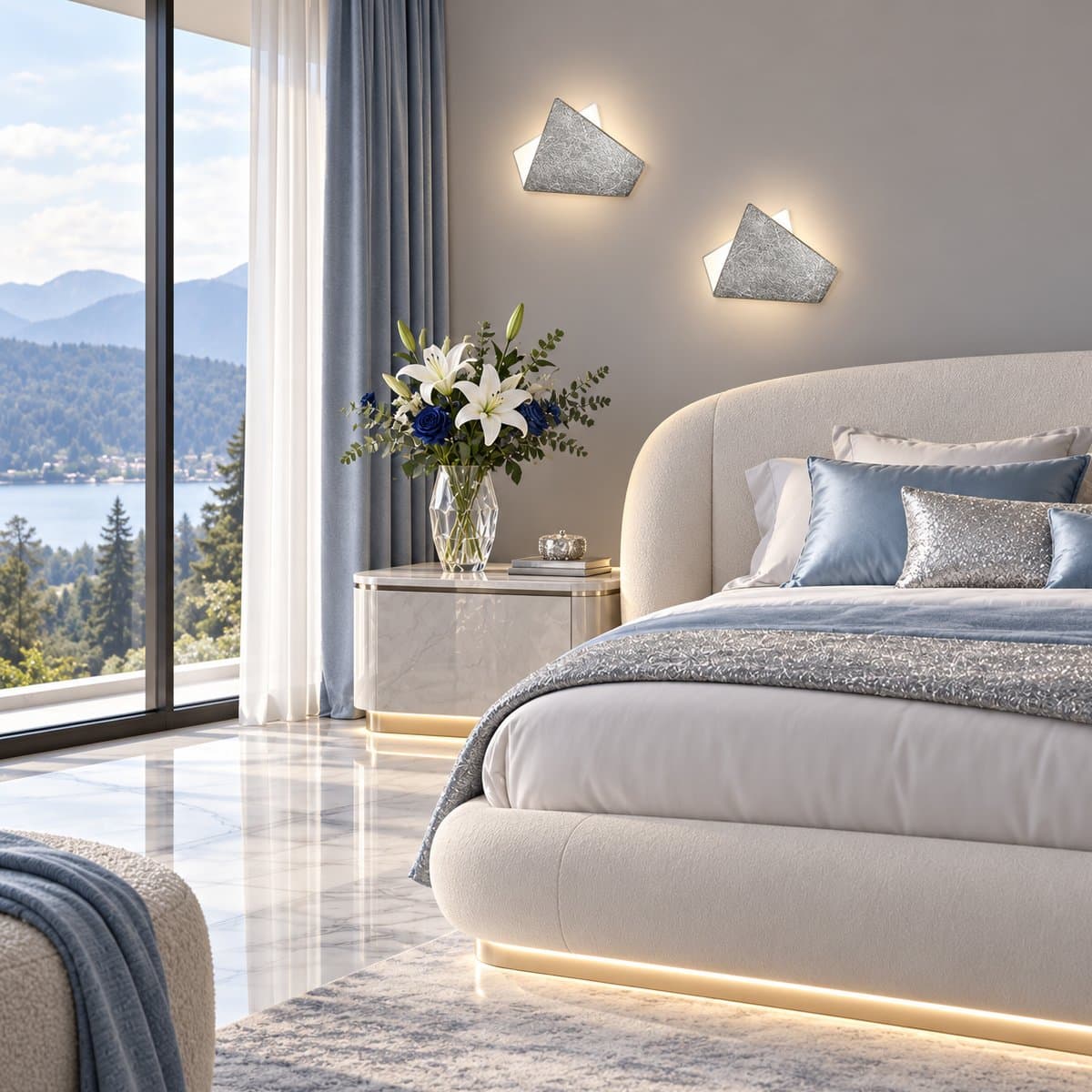 Applique led Promoluce FOLIUM A26 SF LED CCT 890Lm metallo foglia argento monoemissione - 2