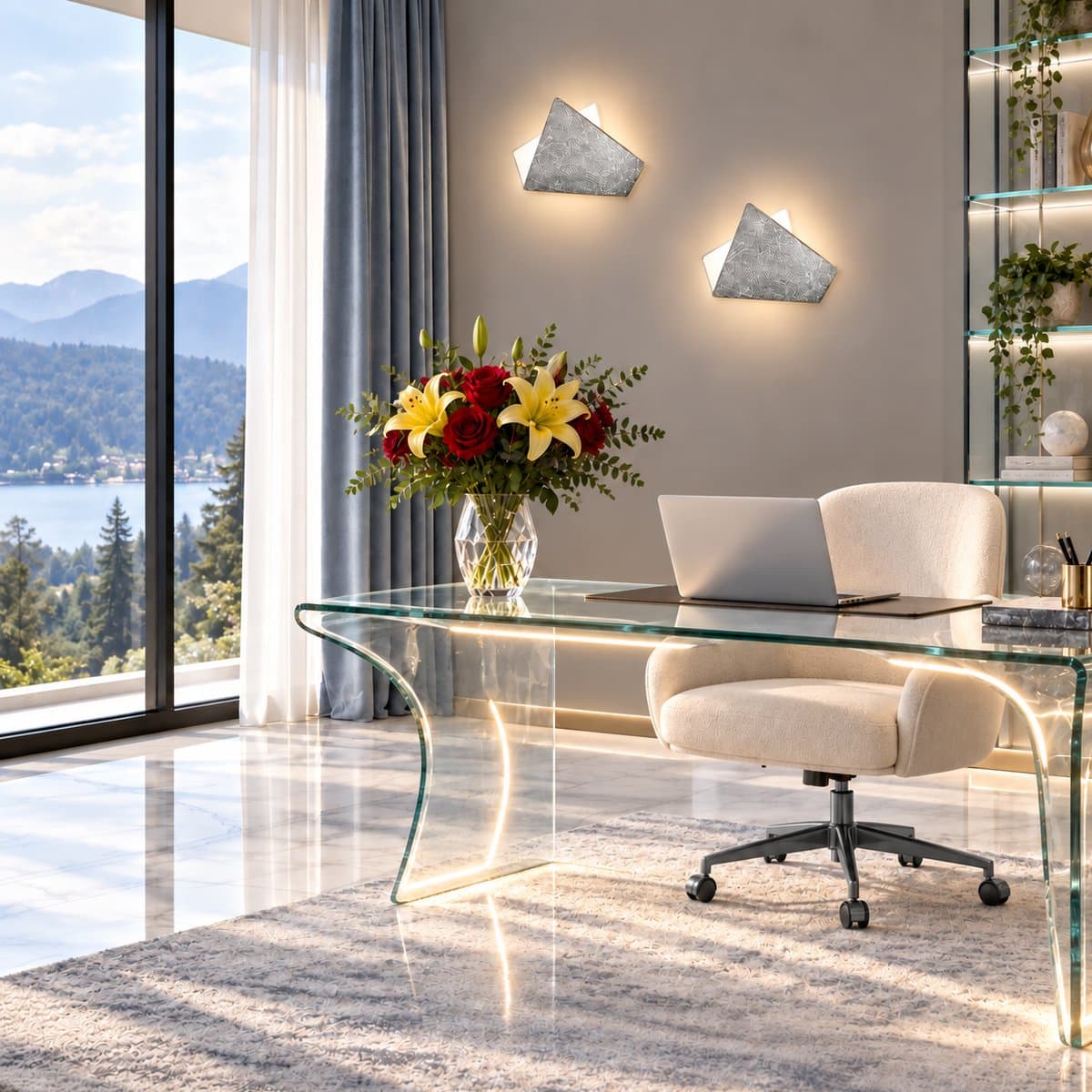 Applique led Promoluce FOLIUM A26 SF LED CCT 890Lm metallo foglia argento monoemissione - 3