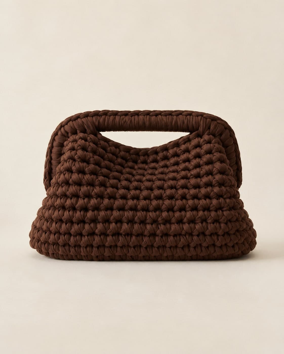 Borsa all'Uncinetto Marrone a Mano, Clutch Artigianale da Donna | Outfix - 4