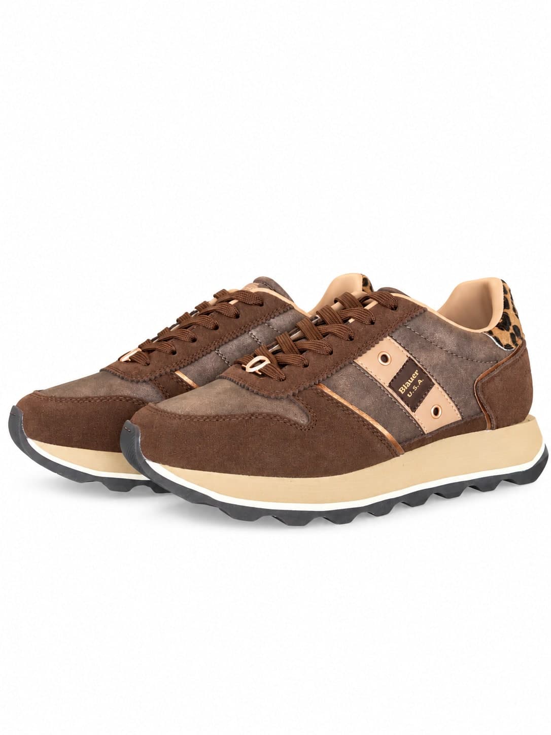 Blauer sneakers donna Mills in pelle brown - 2