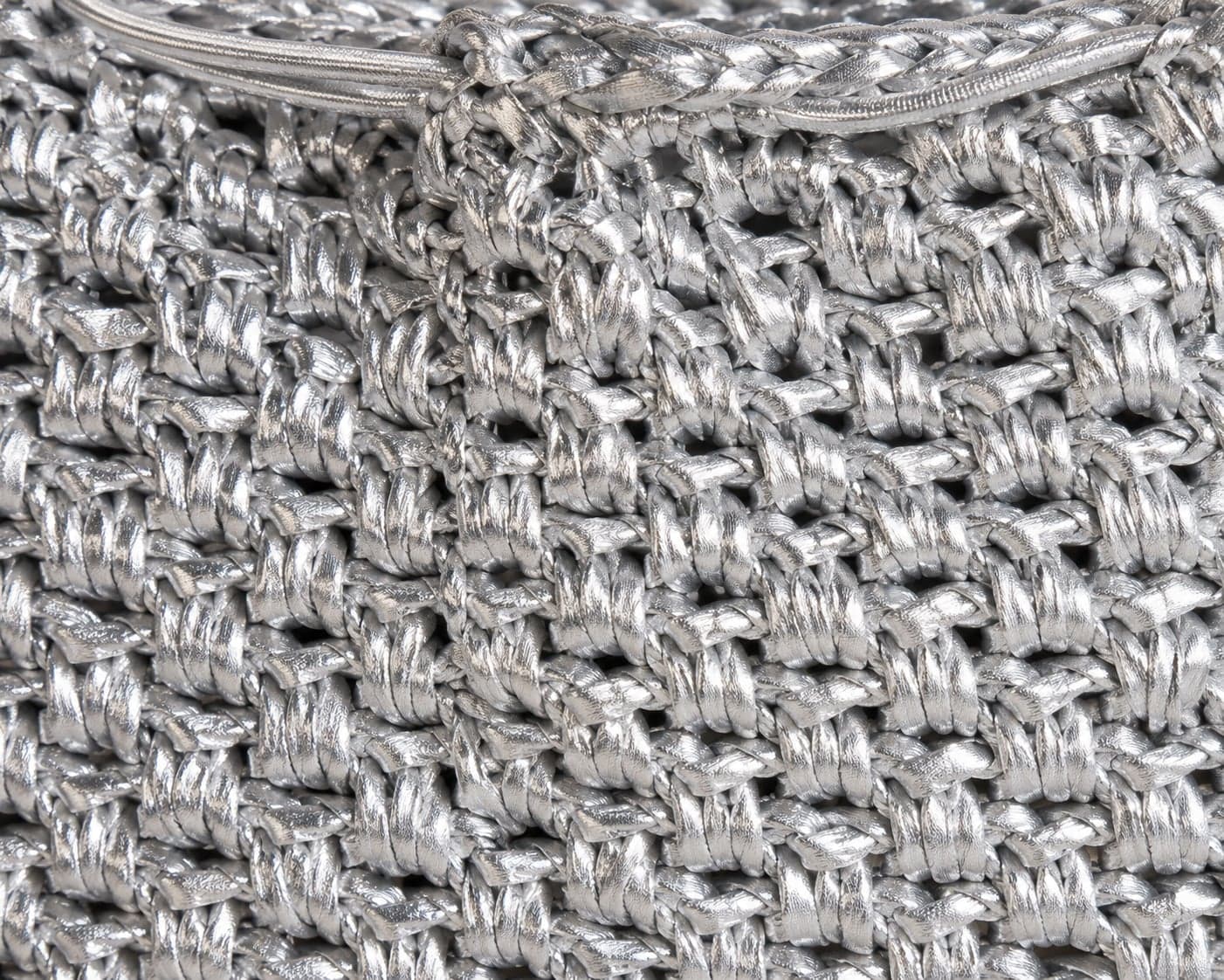 Borsa all'Uncinetto Argento a Mano, Pochette da Cerimonia | Outfix - 5