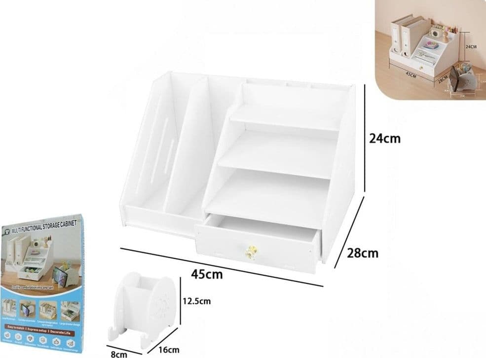 ORGANIZER DA SCRIVANIA MULTIFUNZIONALE PORTADOCUMENTI OGGETTI CON SUPPORTO CELLULARE 62191 - 11