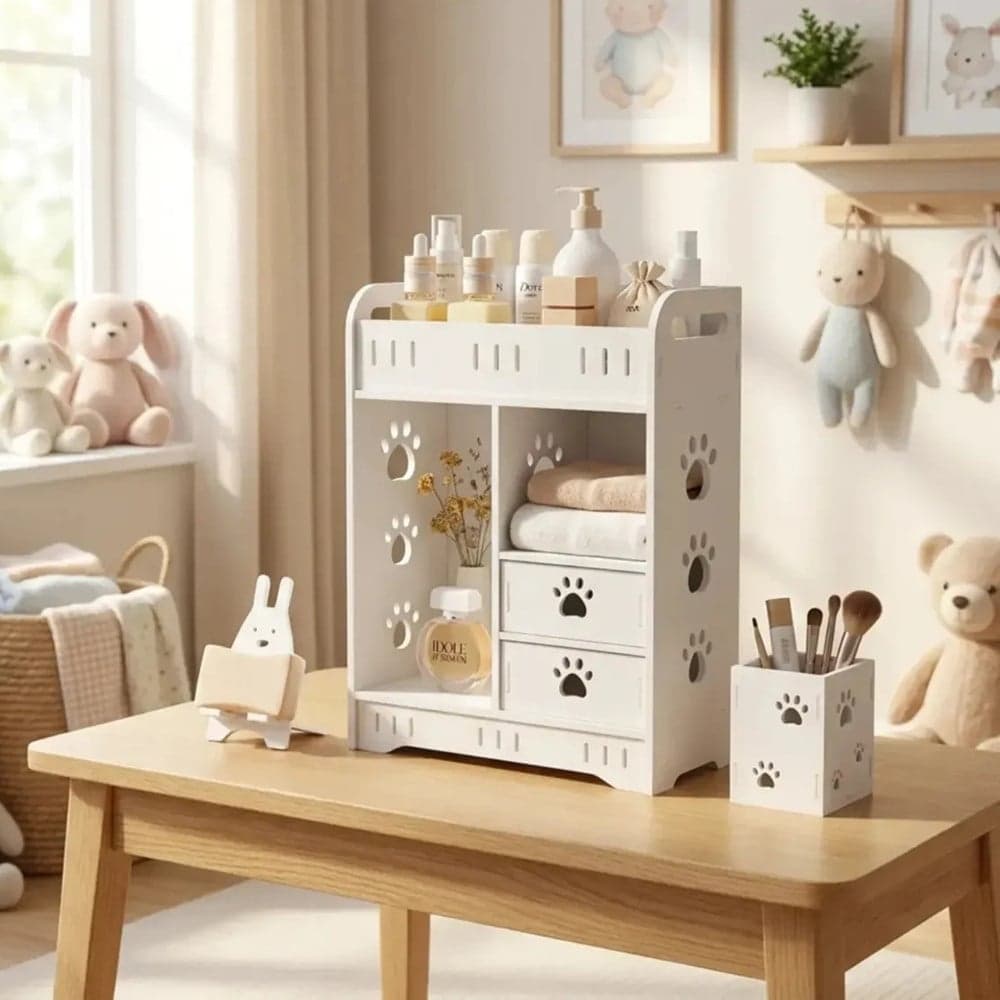 ORGANIZER PORTAOGGETTI SCRIVANIA MULTIFUNZIONALE 3PZ DESIGN FORMA ZAMPA CON CASSETTI 62190 - 2