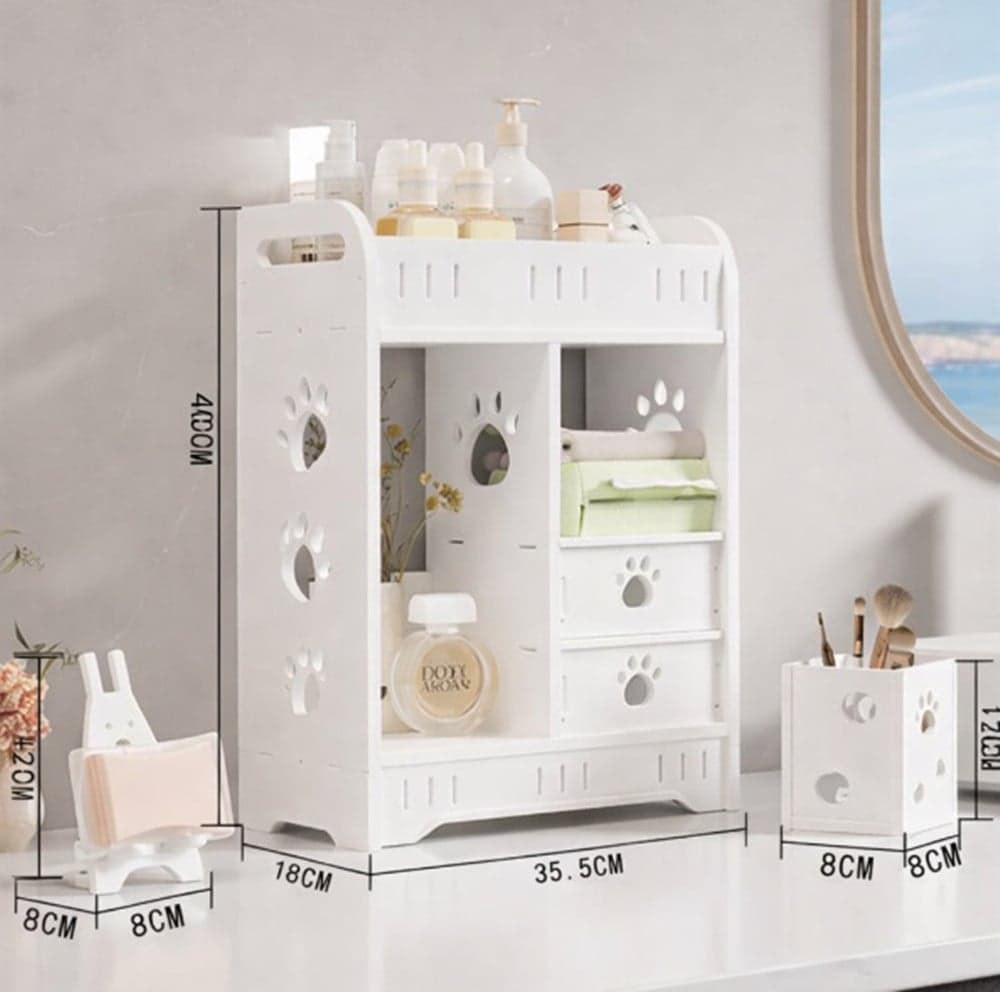 ORGANIZER PORTAOGGETTI SCRIVANIA MULTIFUNZIONALE 3PZ DESIGN FORMA ZAMPA CON CASSETTI 62190 - 4