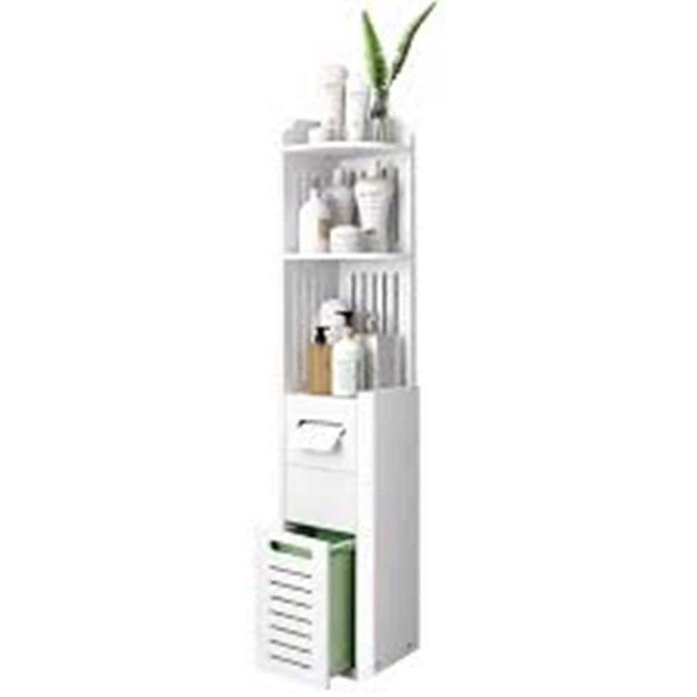 MOBILETTO ARMADIETTO ANGOLARE BAGNO 120CM CON RIPIANO PORTA ROTOLO MULTIFUNZIONALE 62196 - 5