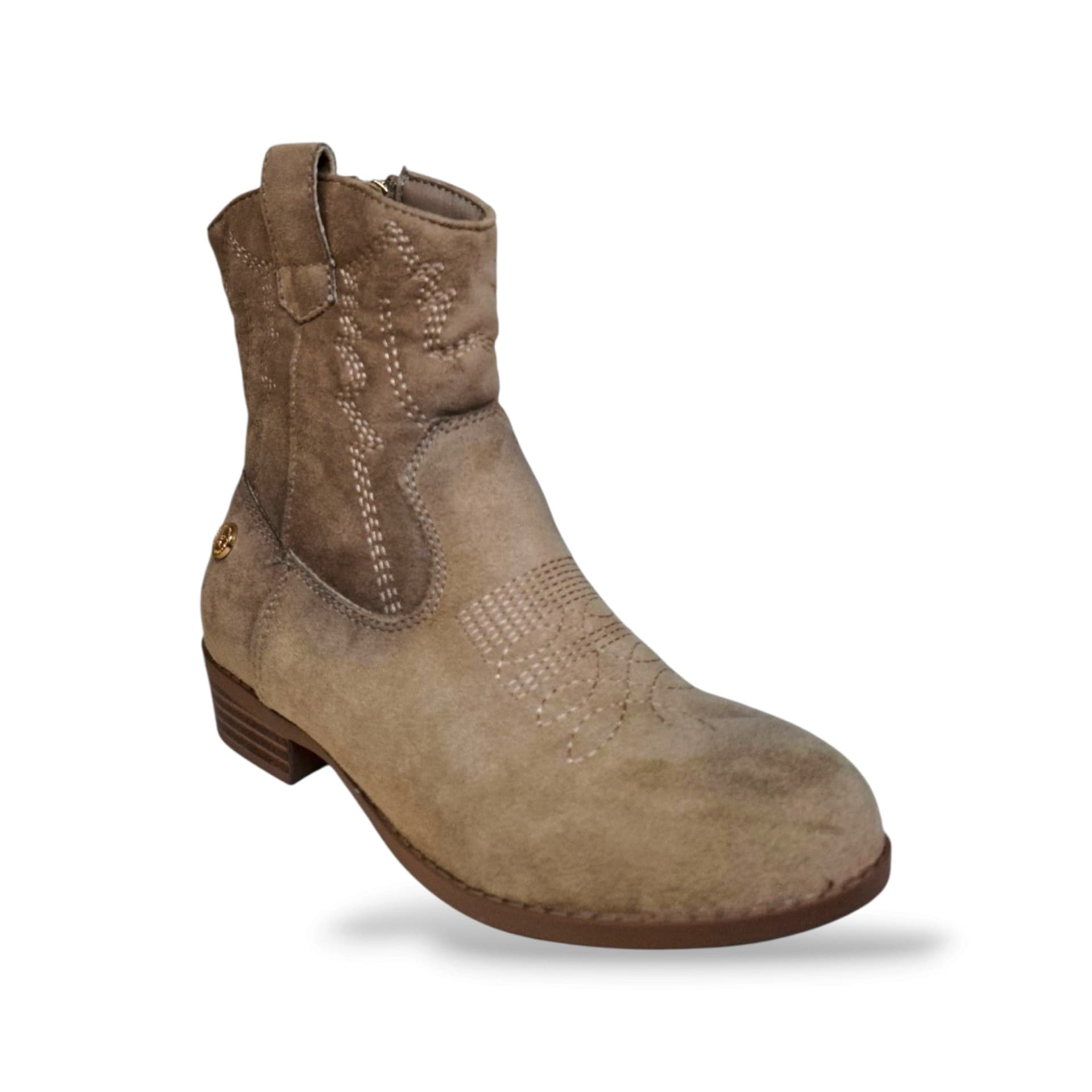 Xti Botin 15407101 Stivaletto Camperos Bambine Ragazze Beige | Suede Morbido Luminoso Zip Laterale Western Chic Femminile Naturale Versatile Neutro Raffinato Contemporaneo Scuola Autunnale | Taglie 32-38 | Scarpetteria Gica - 2