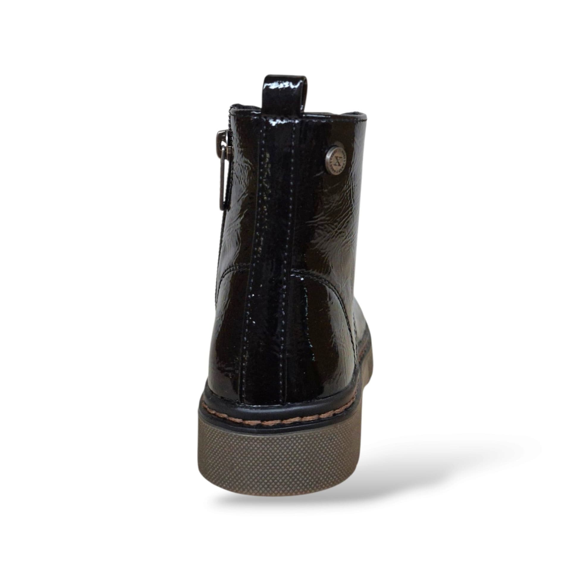 Xti Botin 15404402 Anfibio Bambine Nero Vernice | Brillante Lucido Lacci Zip Laterale Combat Urbano Grintoso Monocromatico Assoluto Potente Moda Contemporanea Scuola | Taglie 25-31 | Scarpetteria Gica - 3