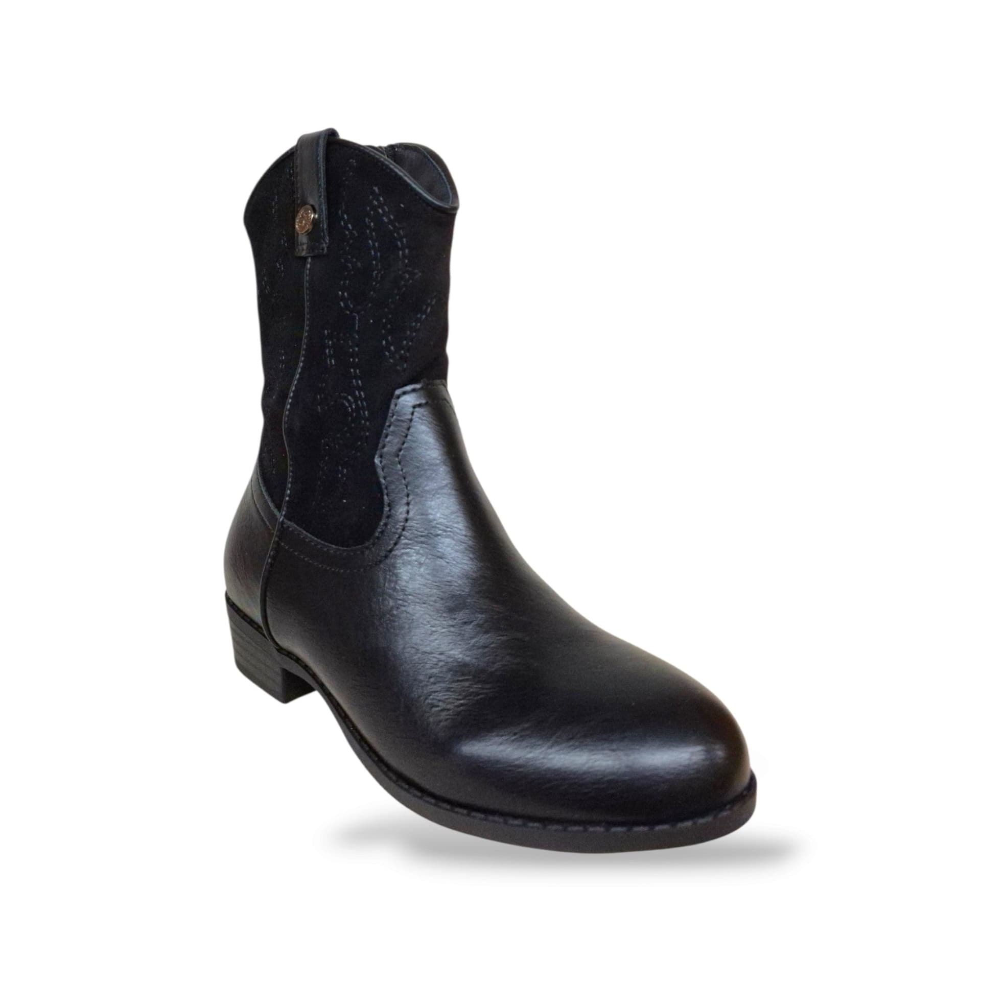 Xti Botin 15416903 Stivaletto Camperos Bambine Ragazze Nero | Pelle Zip Laterale Western Chic Grintoso Deciso Femminile Moda Contemporanea Versatile Autunnale Scuola | Taglie 32-38 | Scarpetteria Gica - 2